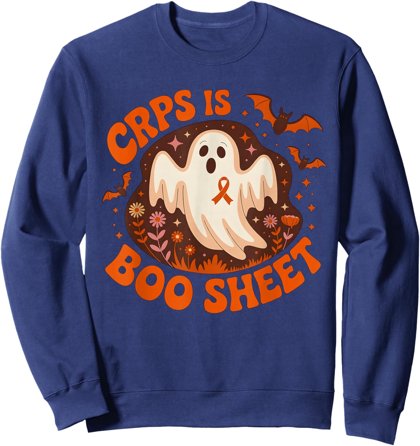 CRPS Awareness Boo Sheet Funny Ghost Halloween Sweatshirt - Sweatshirt | Navy