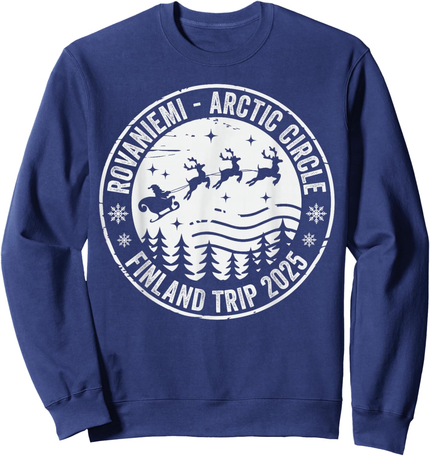 Rovaniemi Finland Trip 2025 Lapland Santa Claus Village Sweatshirt - Sweatshirt | Navy