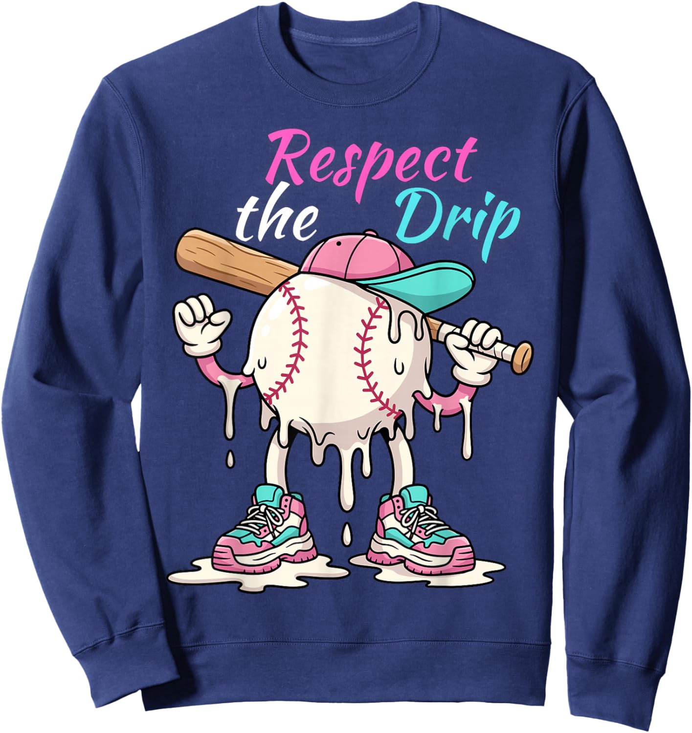Funny Baseball Life Style 101 Youth Drip Streetwear Sweatshirt - Sweatshirt | Navy