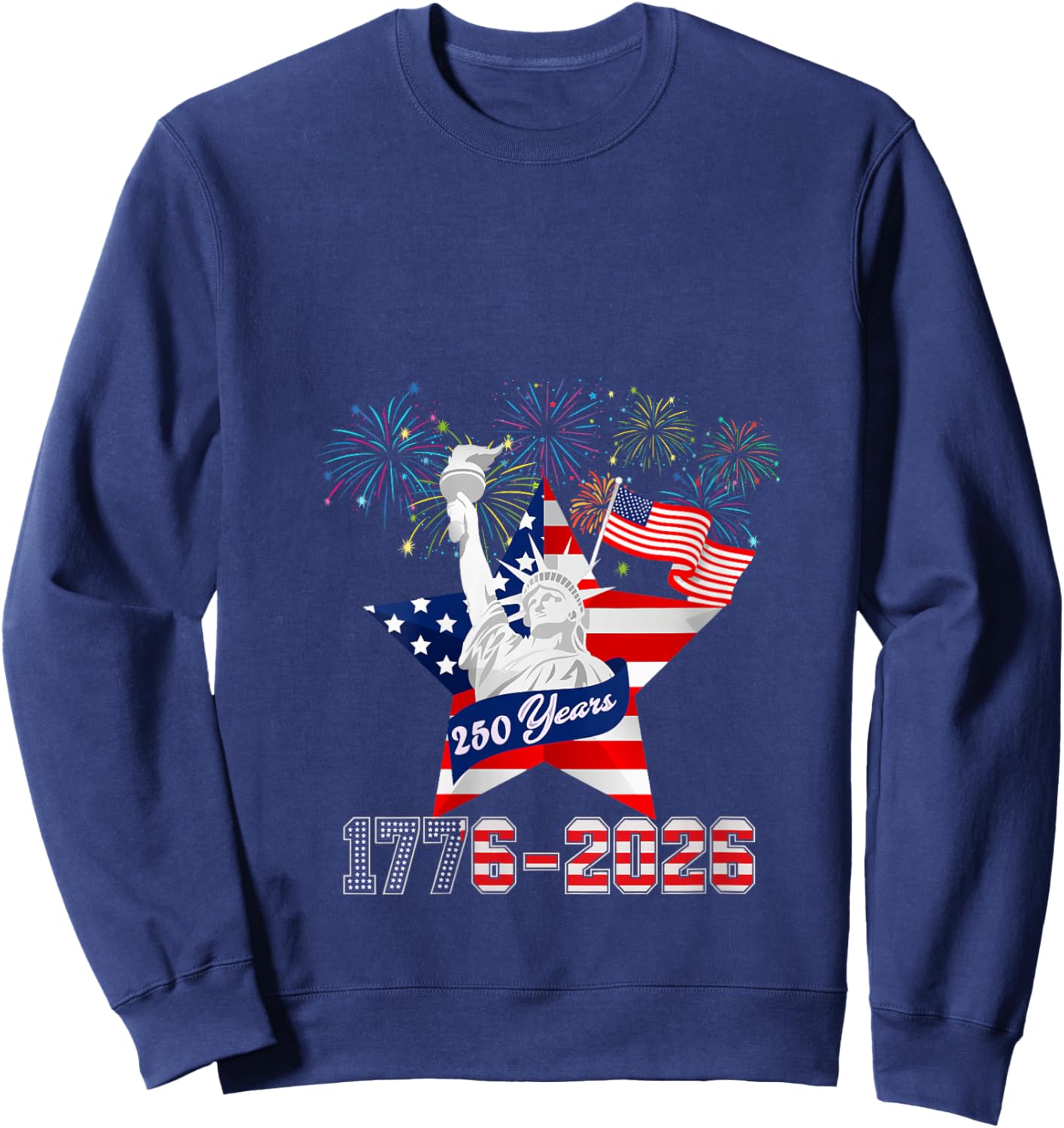 US Anniversary 1776-2026 Birthday 4th of July Independence V-Neck Sweatshirt - Sweatshirt | Navy