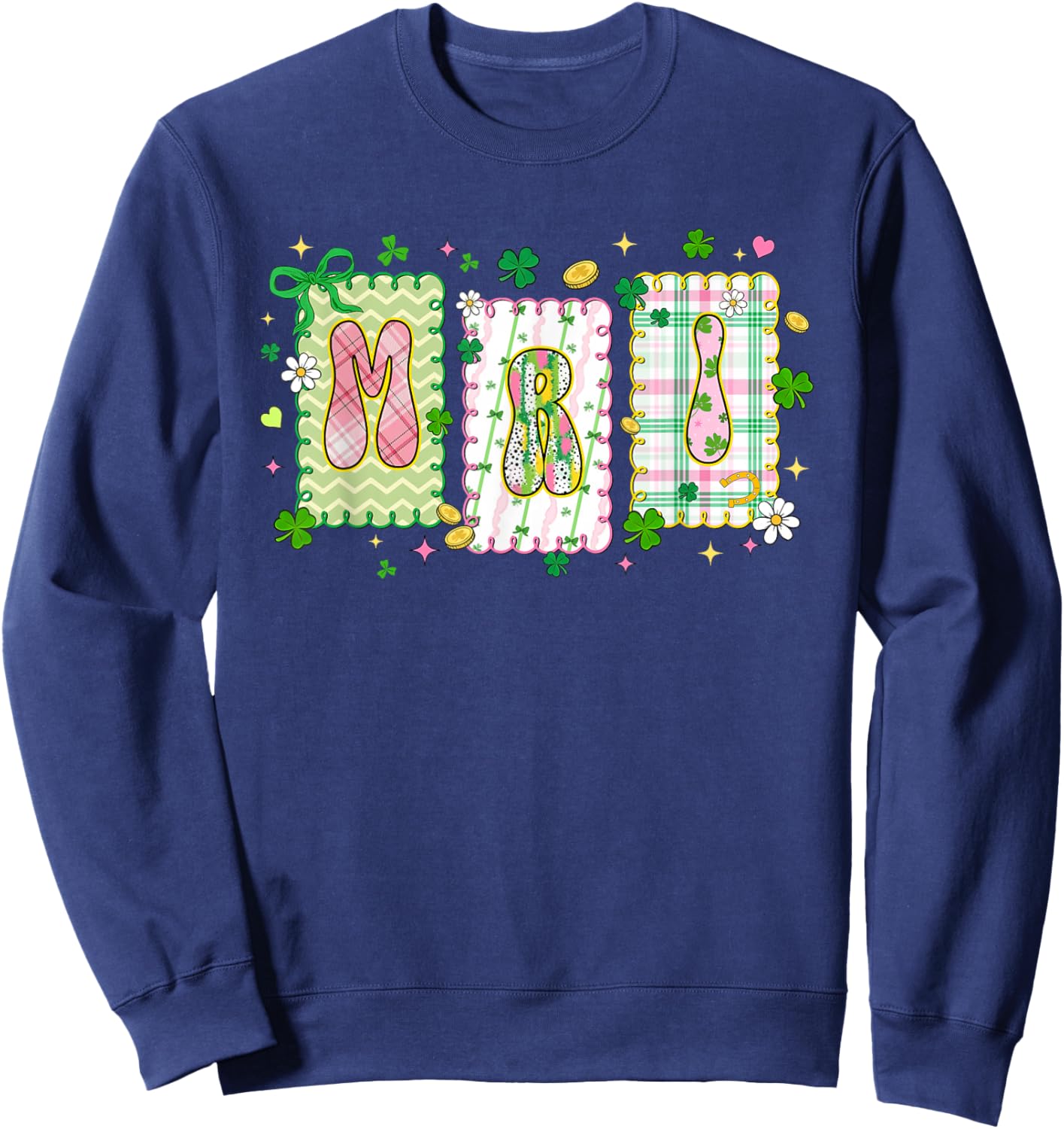 MRI Technologist St Patrick's Day Rad Tech Lucky Shamrock Sweatshirt - Sweatshirt | Navy
