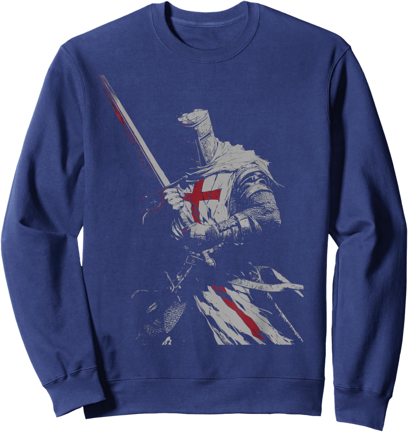 Knight Templar Crusader Warrior Catholic Christian Men Women Sweatshirt - Sweatshirt | Navy