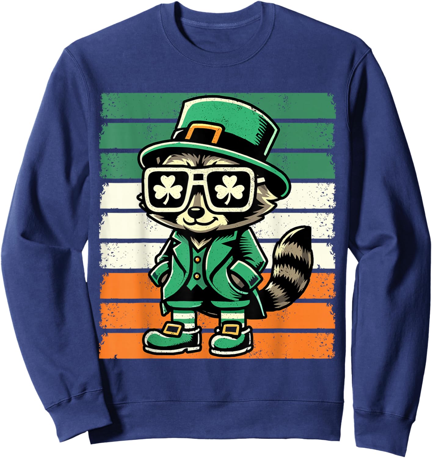 Raccoon Irish Men Women Kids Funny St. Patrick's Day Sweatshirt - Sweatshirt | Navy