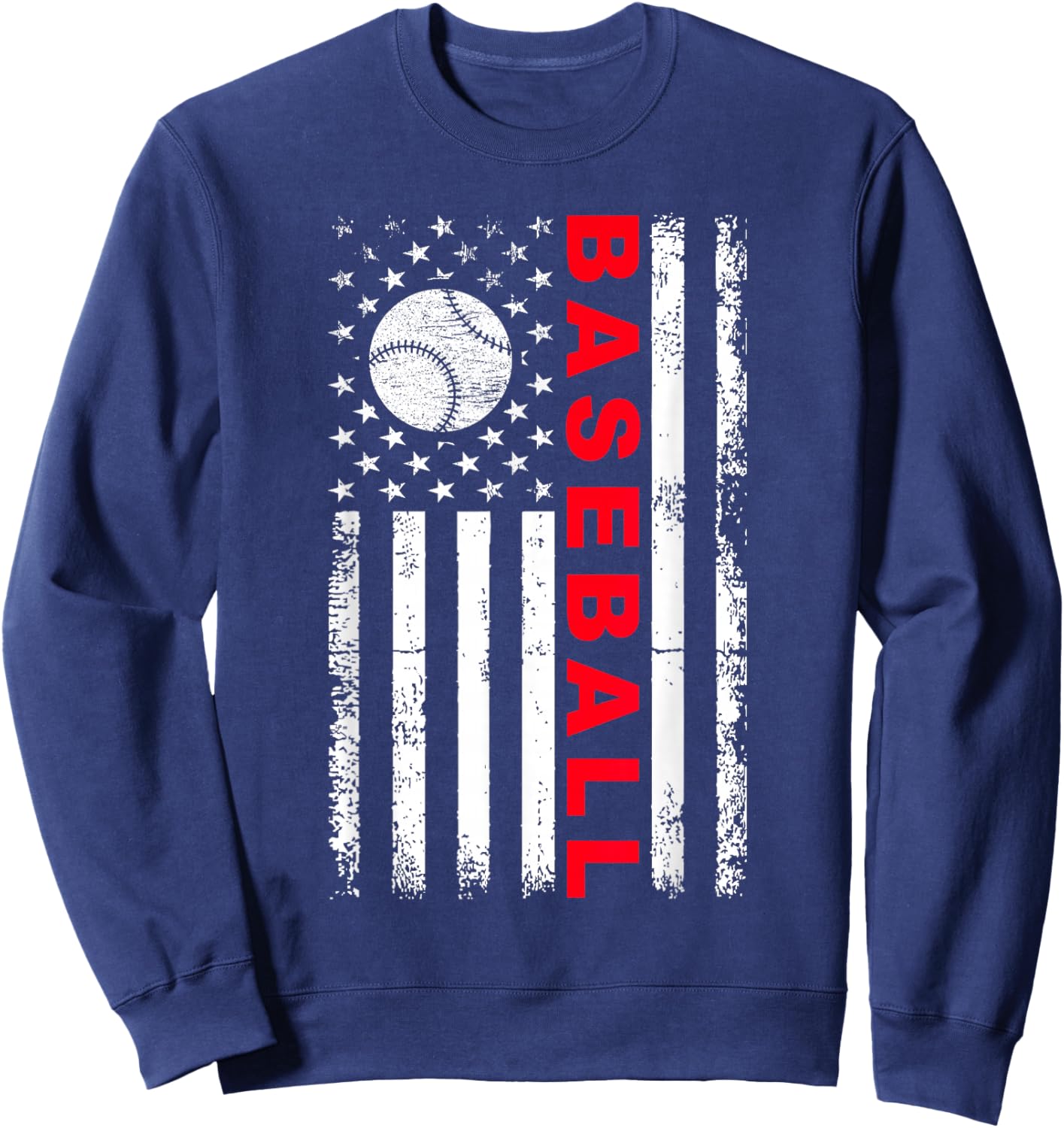 Baseball USA Flag Baseball Lover Baseball dad Sweatshirt - Sweatshirt | Navy