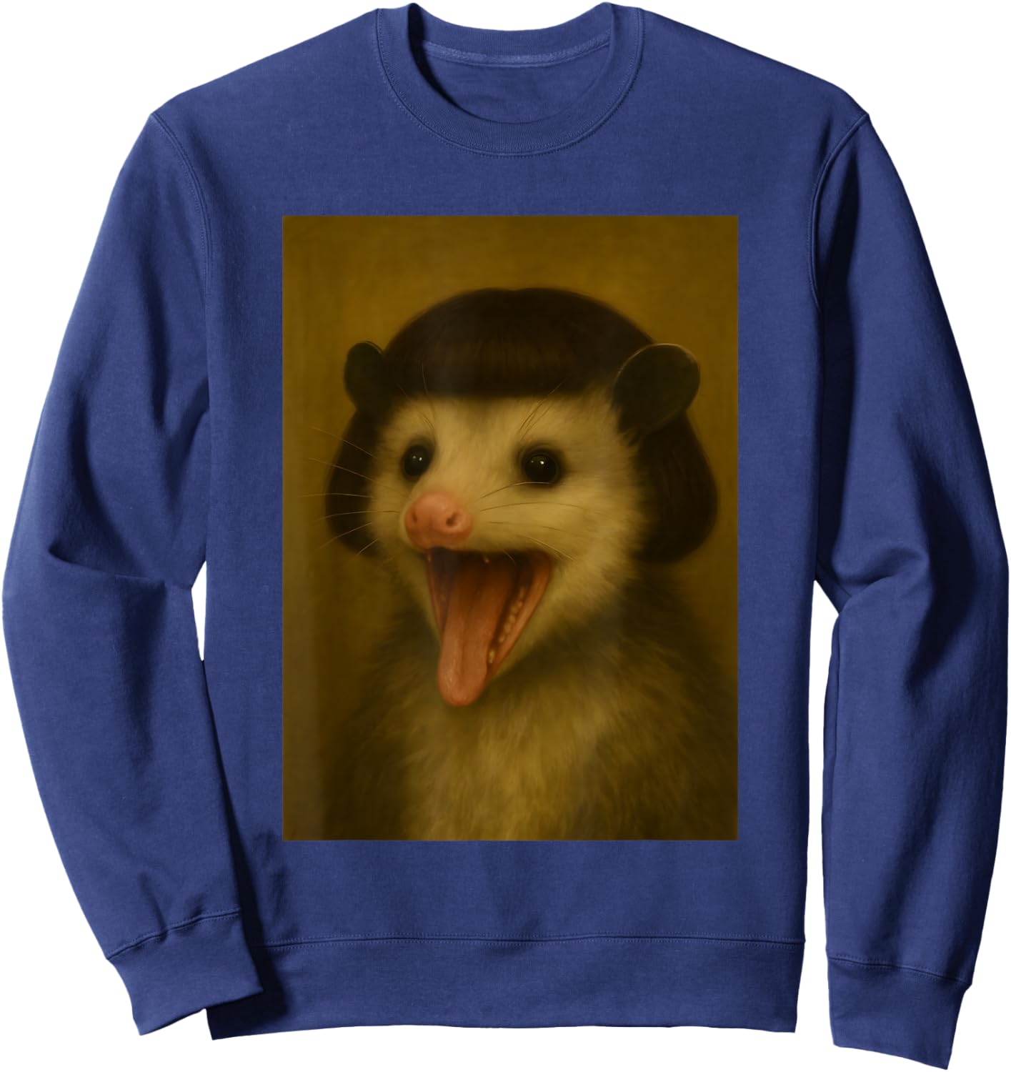 Funny Possum Bob Haircut Viral Meme Opossum Sweatshirt - Sweatshirt | Navy