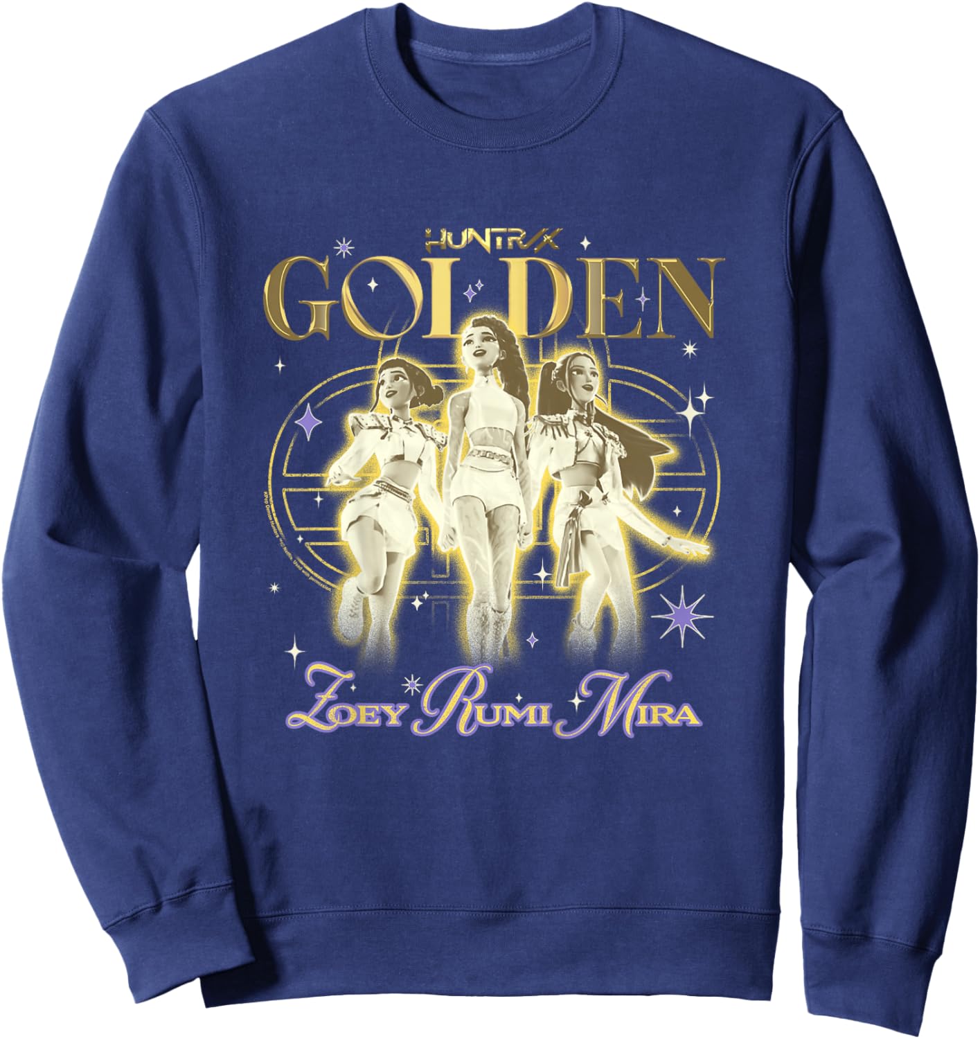 Kpop Demon Hunters Huntrix Golden Zoey Rumi Mira Sweatshirt - Sweatshirt | Navy