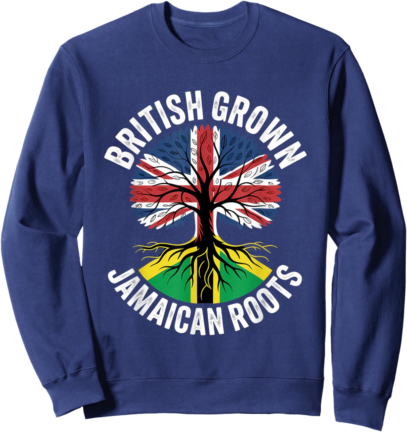 British Grown Jamaican Roots UK Jamaica Sweatshirt - Sweatshirt | Navy