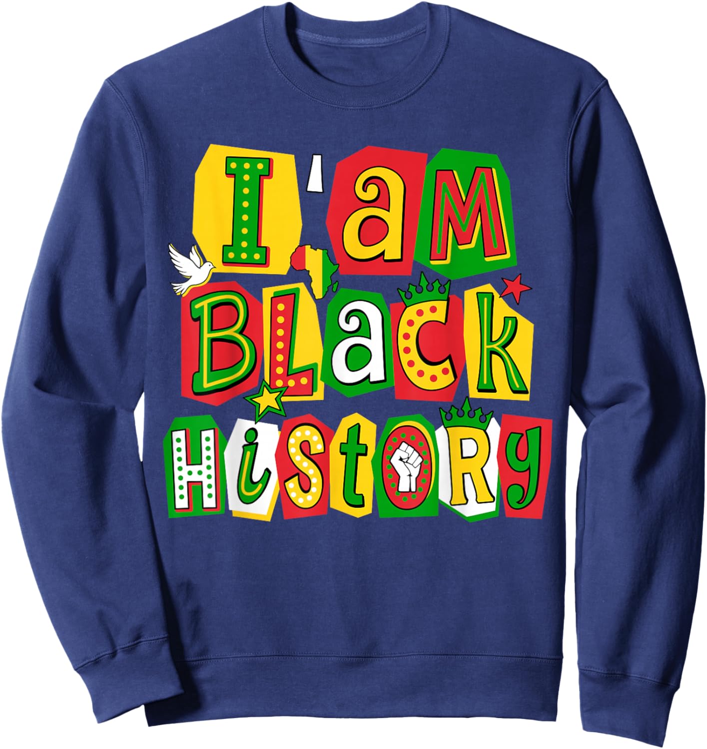 I'm Black History Month African American Black Men Women Kid Sweatshirt - Sweatshirt | Navy