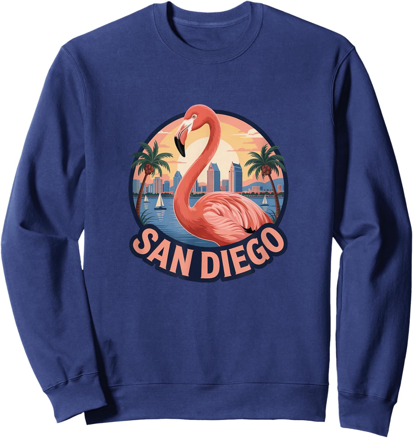 San Diego Flamingo Cute Animal City Zoo My Sweatshirt - Sweatshirt | Navy