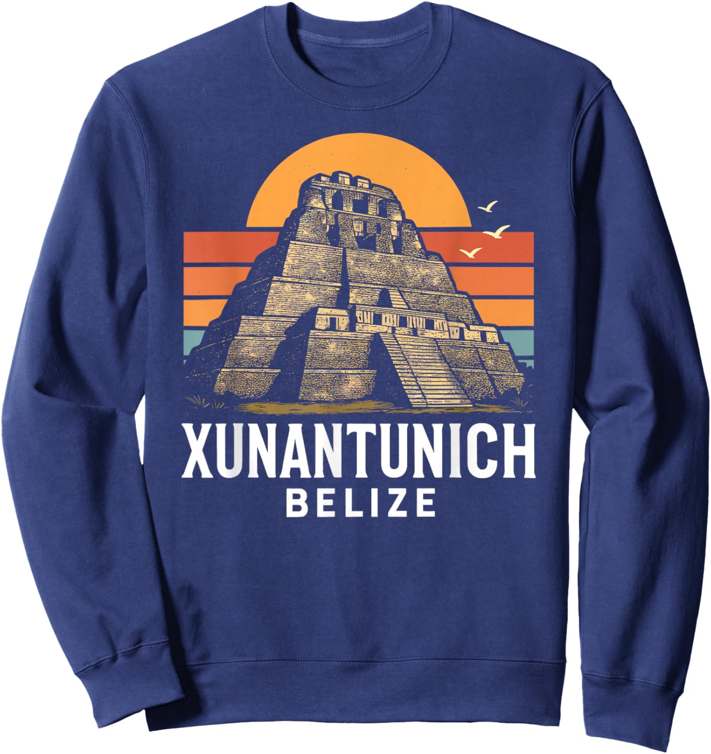 Xunantunich Belize Maya Temple Travel Central America Tikal Sweatshirt - Sweatshirt | Navy