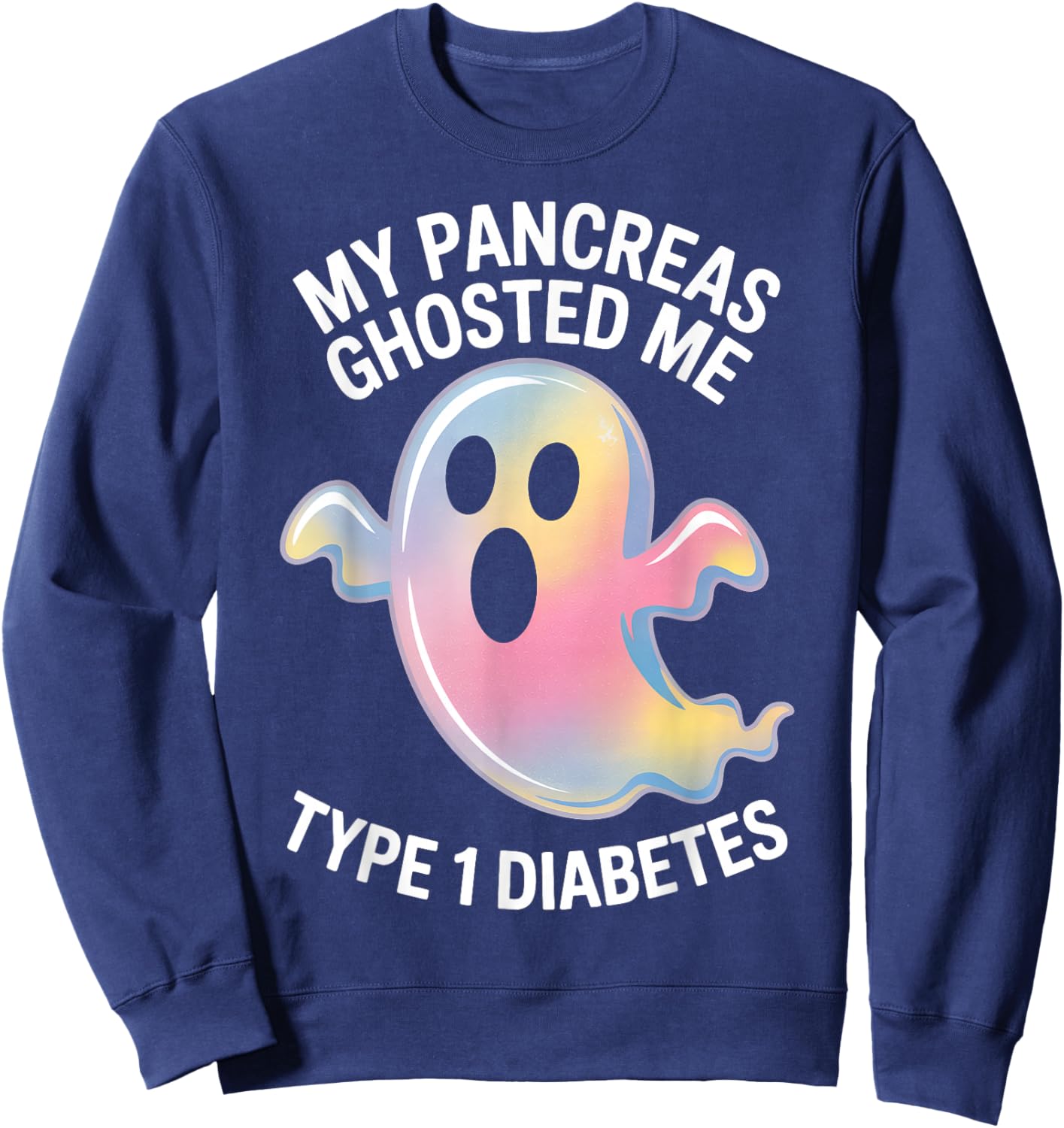 Halloween My Pancreas Ghosted Me Diabetes Boys & Girls Sweatshirt - Sweatshirt | Navy
