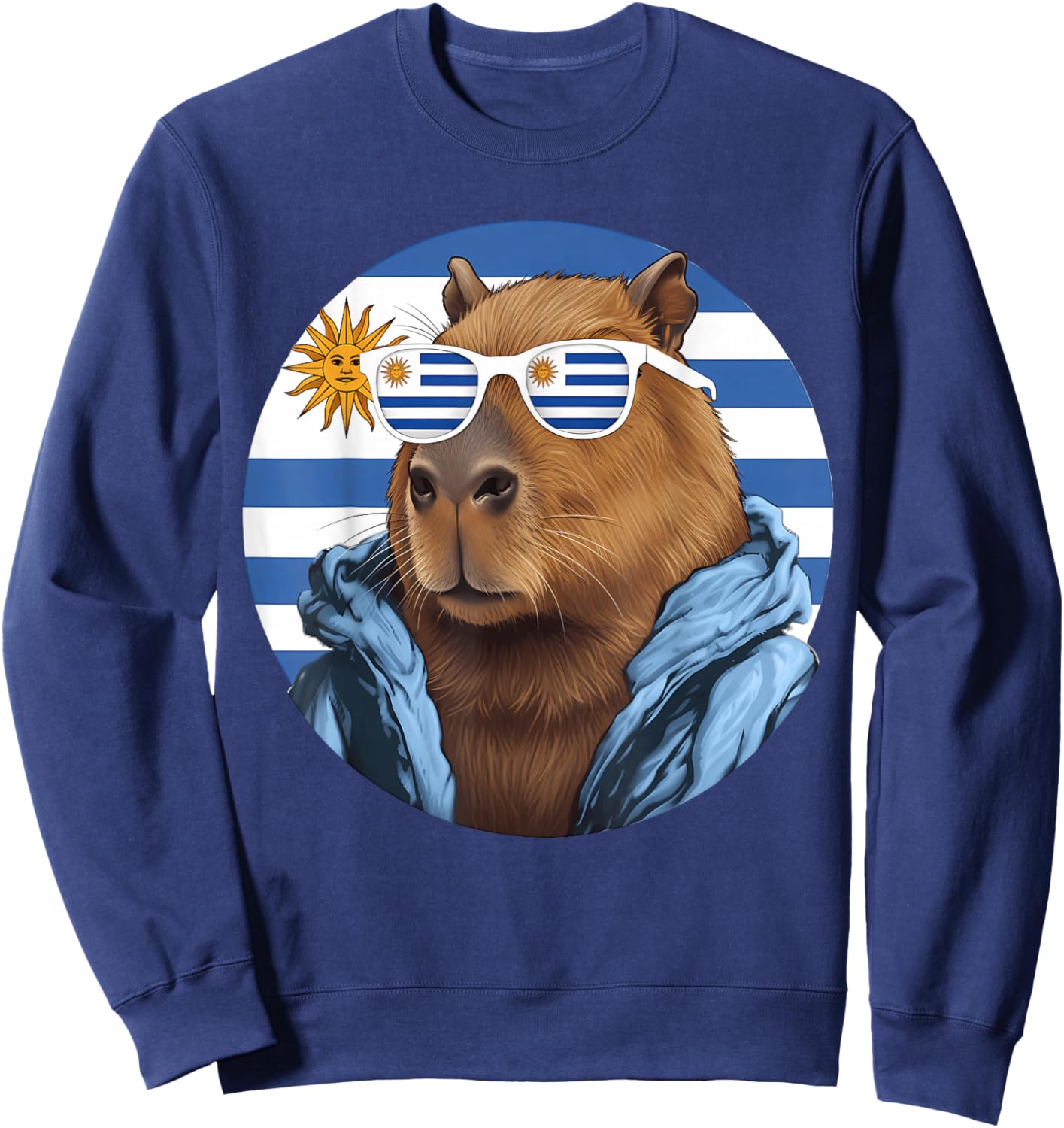 Uruguay Flag Capybara Uruguayan Roots Sweatshirt - Sweatshirt | Navy