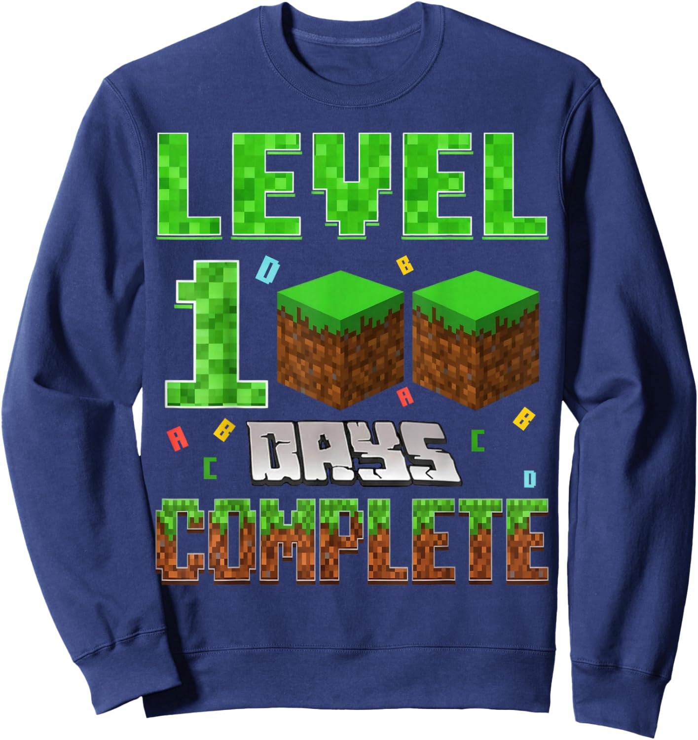 Level 100 Days Complete Video Gamer School Gift Boy Kids Sweatshirt - Sweatshirt | Navy