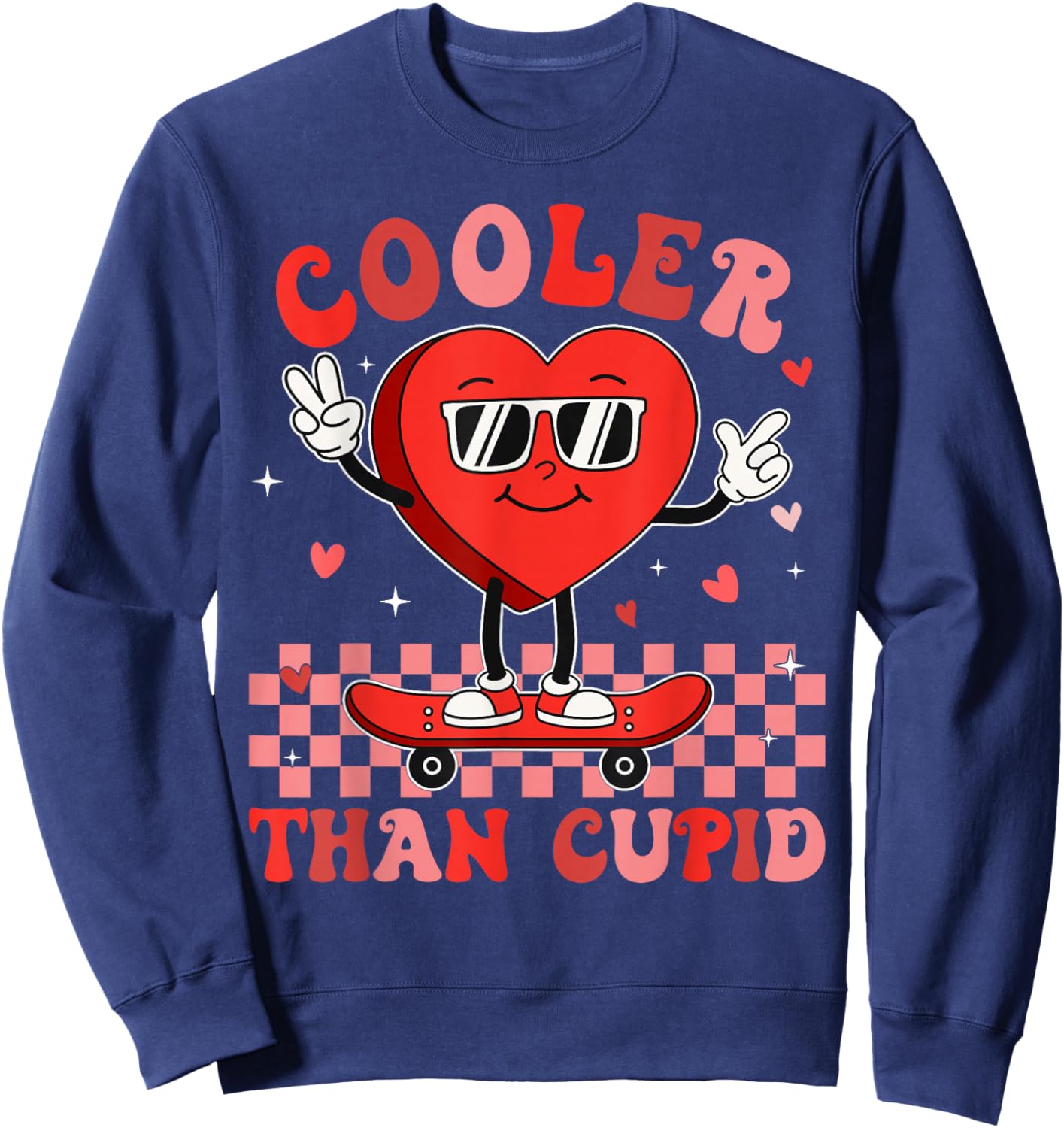 Cooler Than Cupid Valentines Day for Teens Kids Boys Girls Sweatshirt - Sweatshirt | Navy