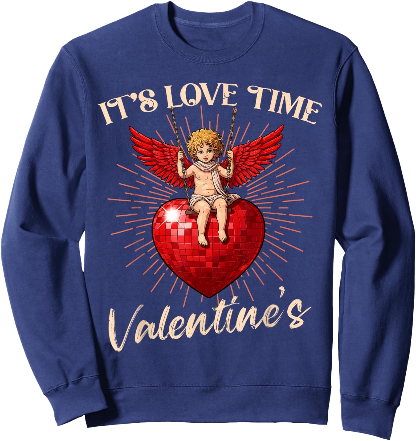 It's Love Time' Cute Cupid Valentine, for Valentine Day Fun Sweatshirt - Sweatshirt | Navy