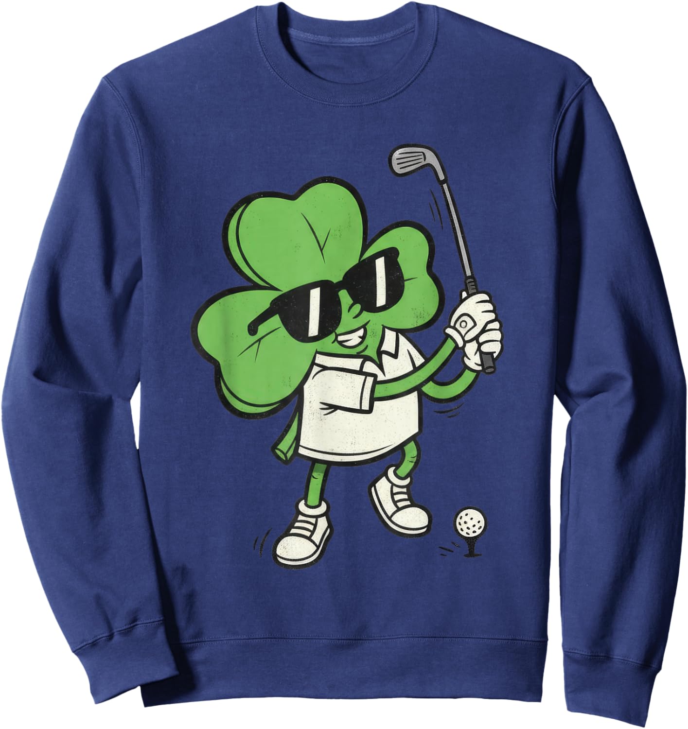 Shamrock Golf St Patricks Day Irish Golfer Lucky Clover Gift Sweatshirt - Sweatshirt | Navy