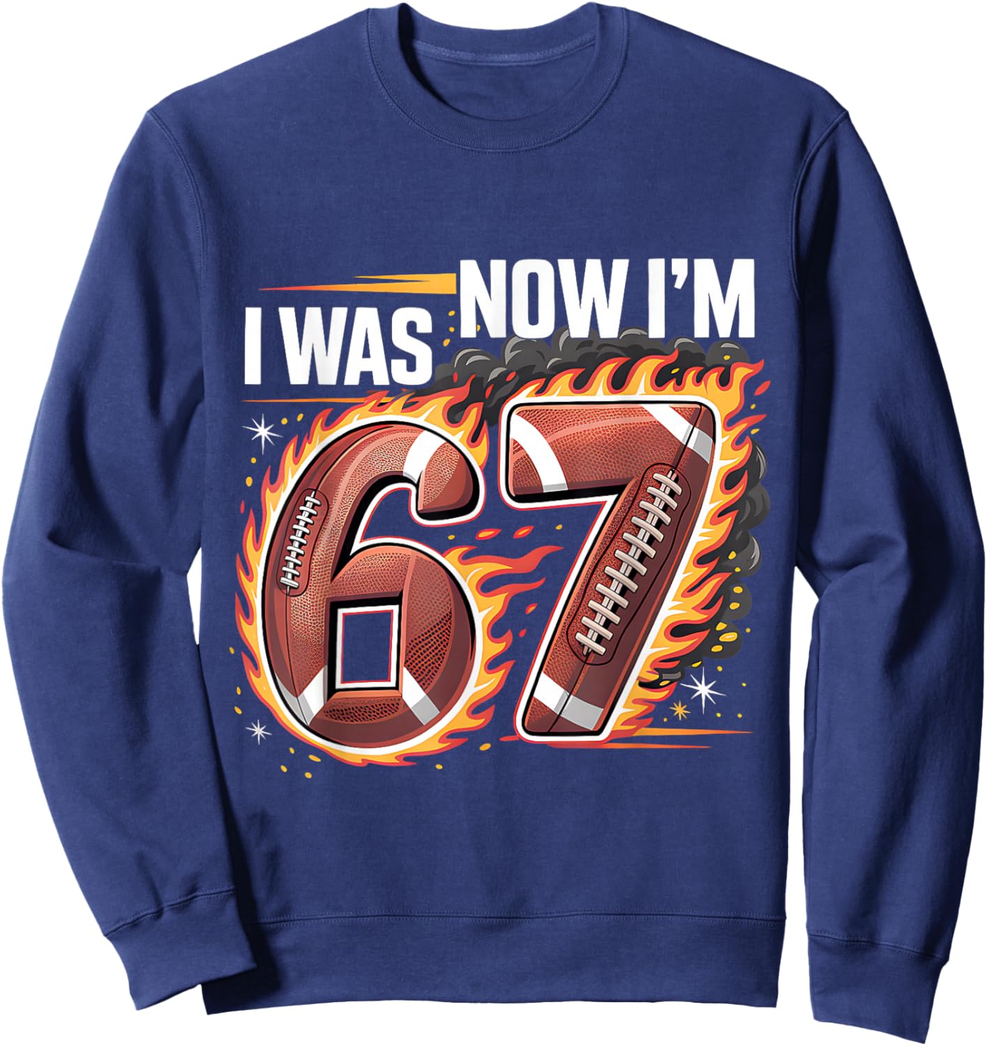 I was 6 Now I'm 7 Old Football Drip 7th Birthday Boys Teens Sweatshirt - Sweatshirt | Navy