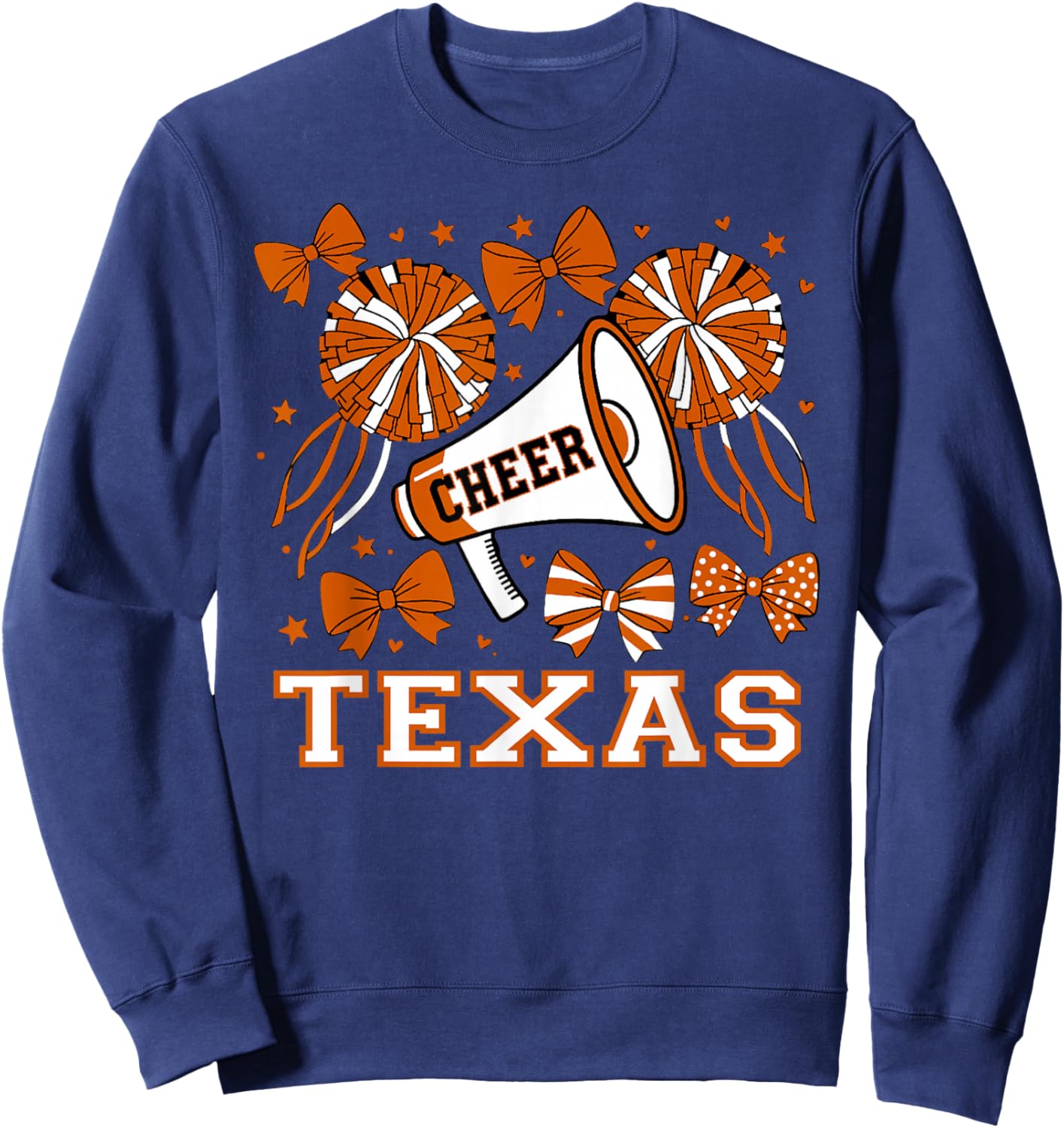 Texas Coquette Cheer Bow Girls Sisters Kids Sweatshirt - Sweatshirt | Navy
