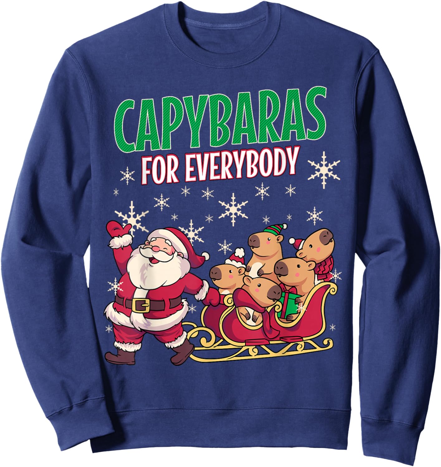 Ugly Christmas Men Kinds Women Funny Capybara Sweatshirt - Sweatshirt | Navy
