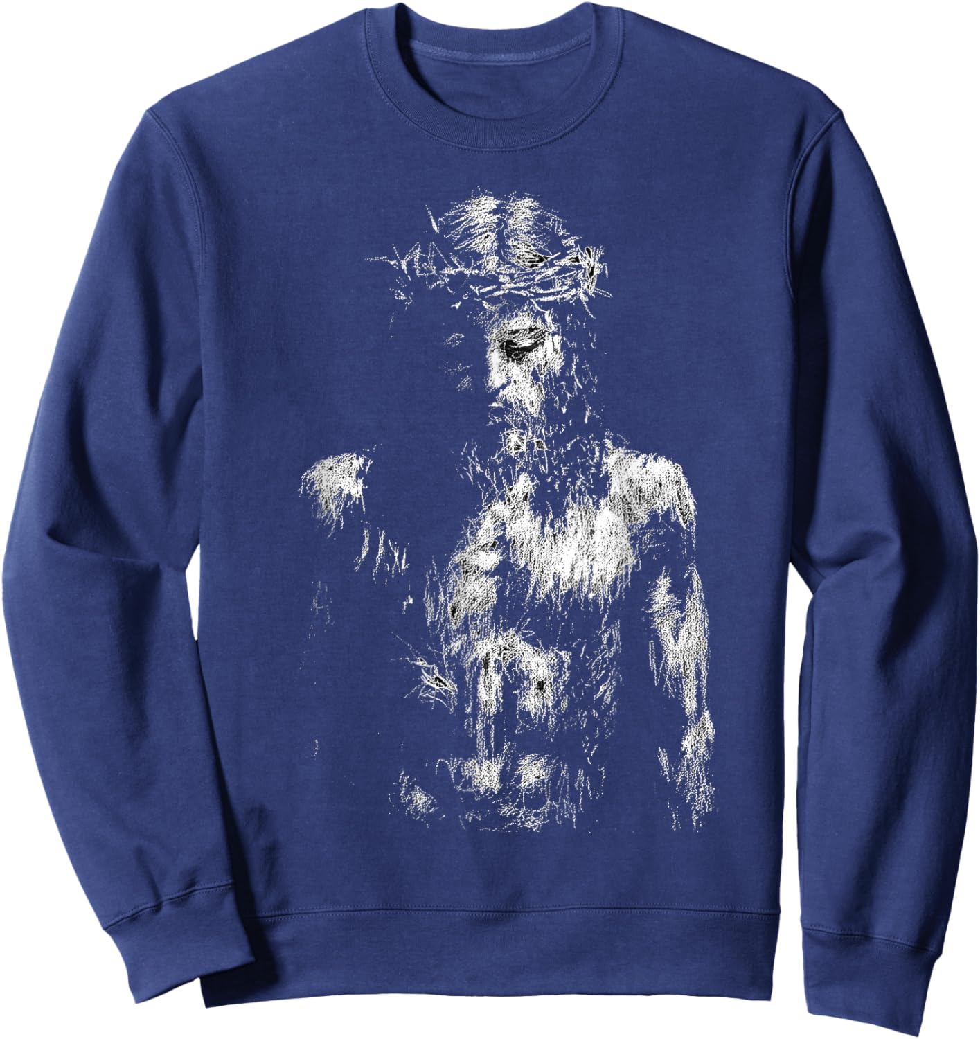 Jesus Christ Crown of Thorns Sweatshirt - Sweatshirt | Navy