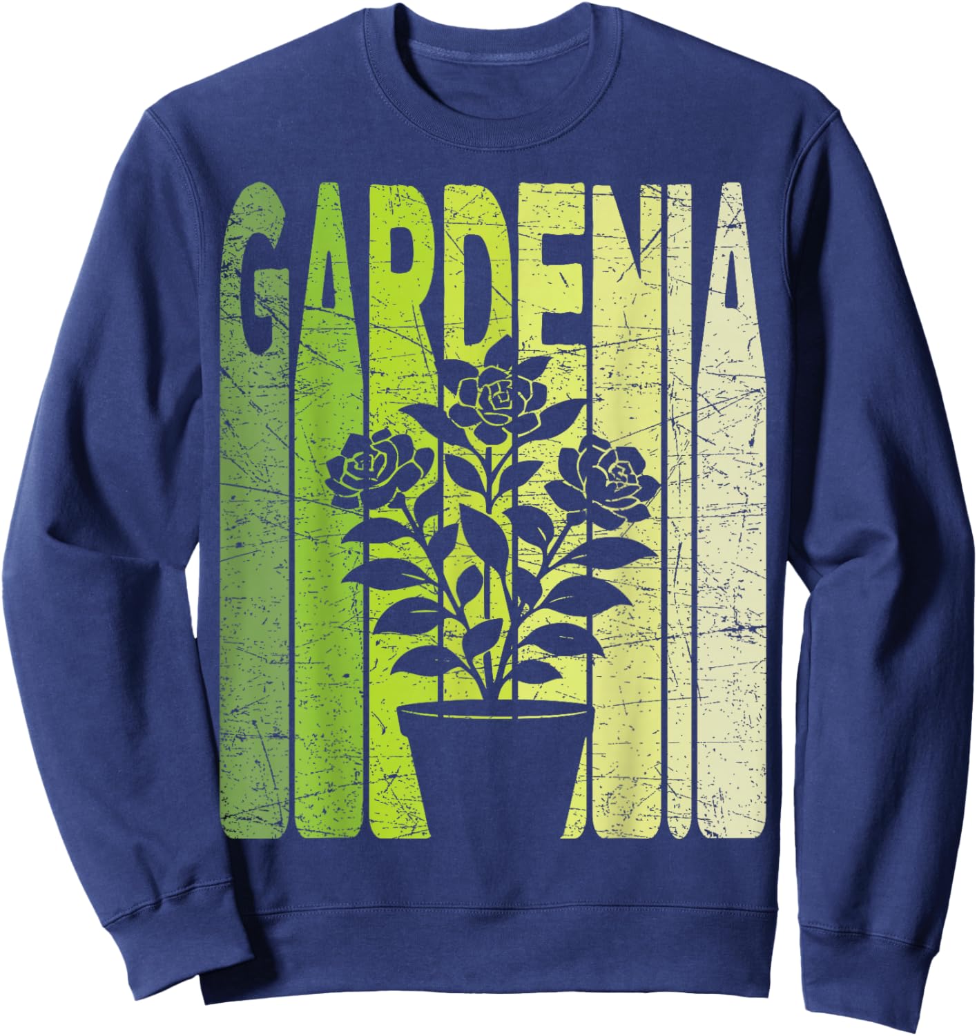 Gardenia Vintage Botanist Retro Gardenia Flower Gardening Sweatshirt - Sweatshirt | Navy