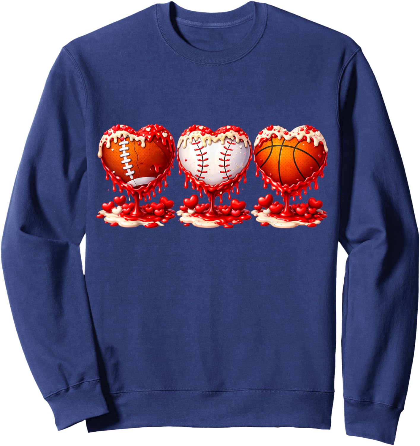 Drip Valentines Day Basketball Baseball Football Boy Men Kid Sweatshirt - Sweatshirt | Navy