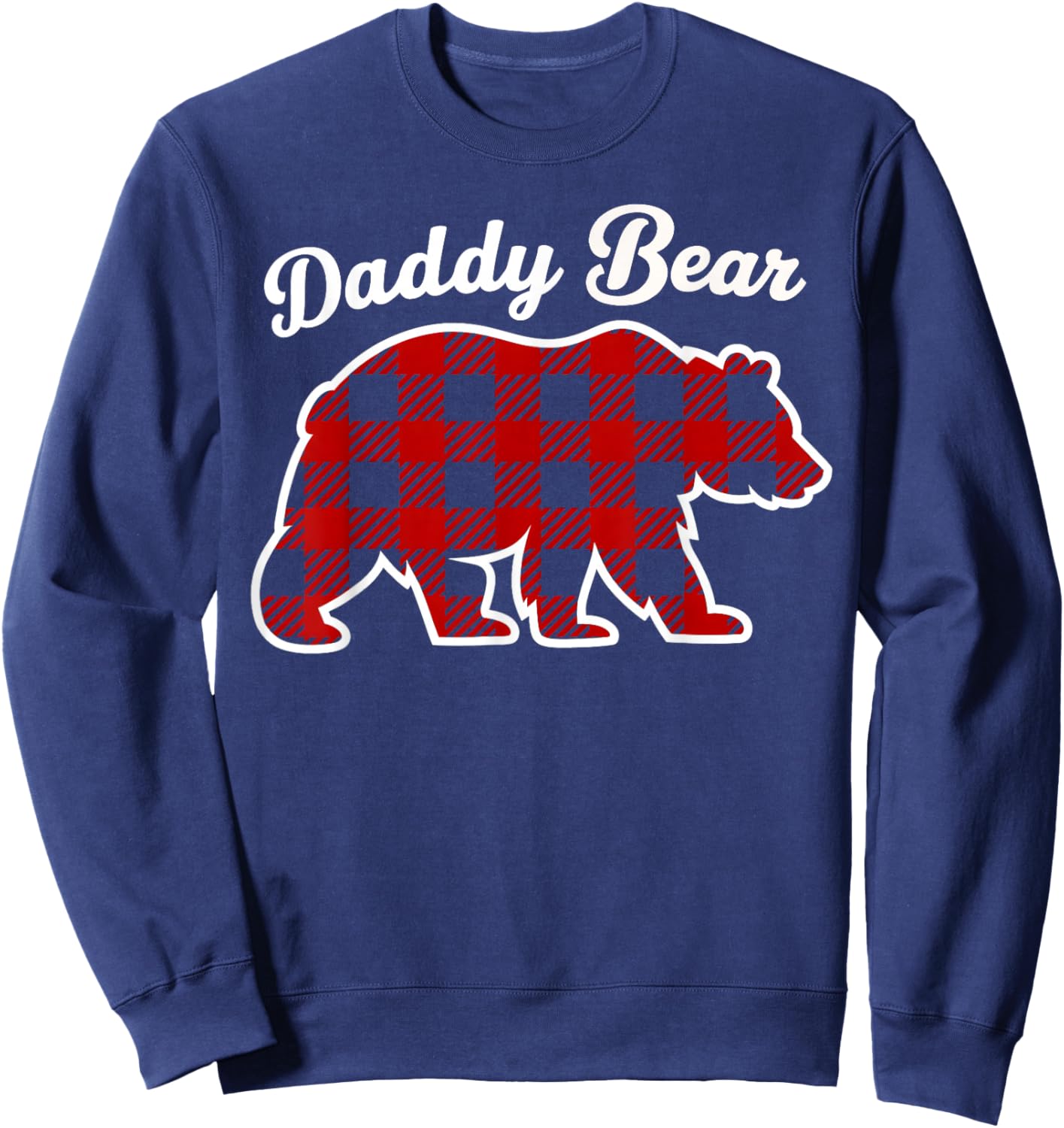 Daddy Bear Buffalo Red Plaid Matching Family Christmas Sweatshirt - Sweatshirt | Navy