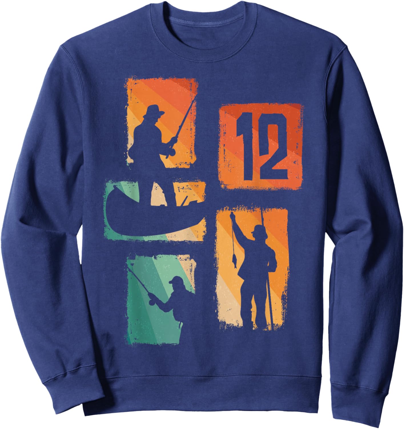 12th Birthday Fishing 12 Years Old Fisherman Fish Angler Sweatshirt - Sweatshirt | Navy