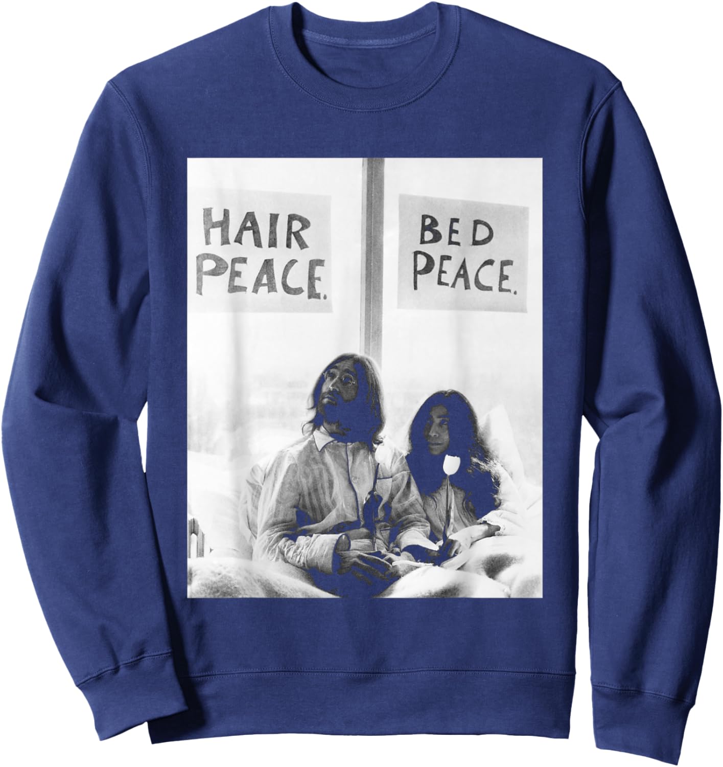 John Lennon Yoko ONO Anti-War Bed-in 1969 The Beatles Sweatshirt - Sweatshirt | Navy