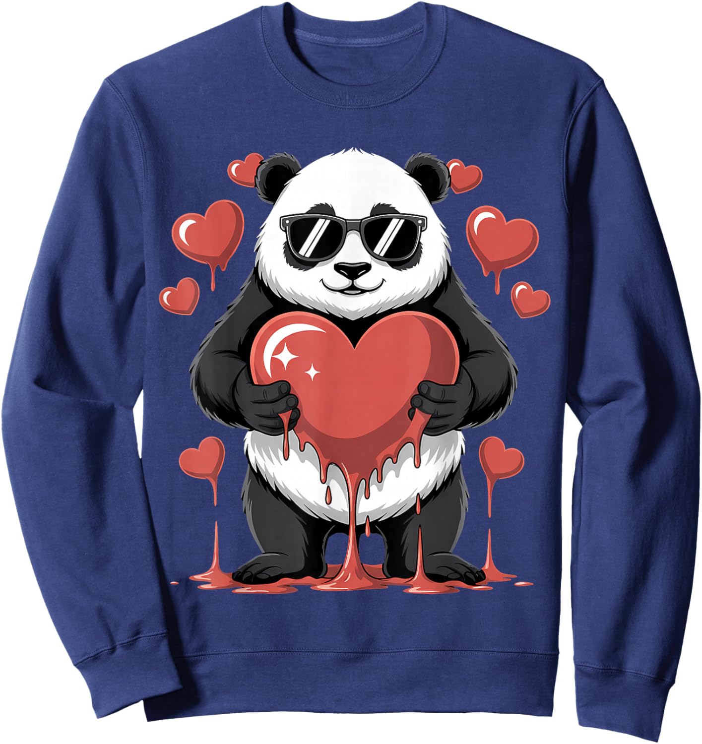 Valentines Day Cute Valentine Panda Lover Sweatshirt - Sweatshirt | Navy