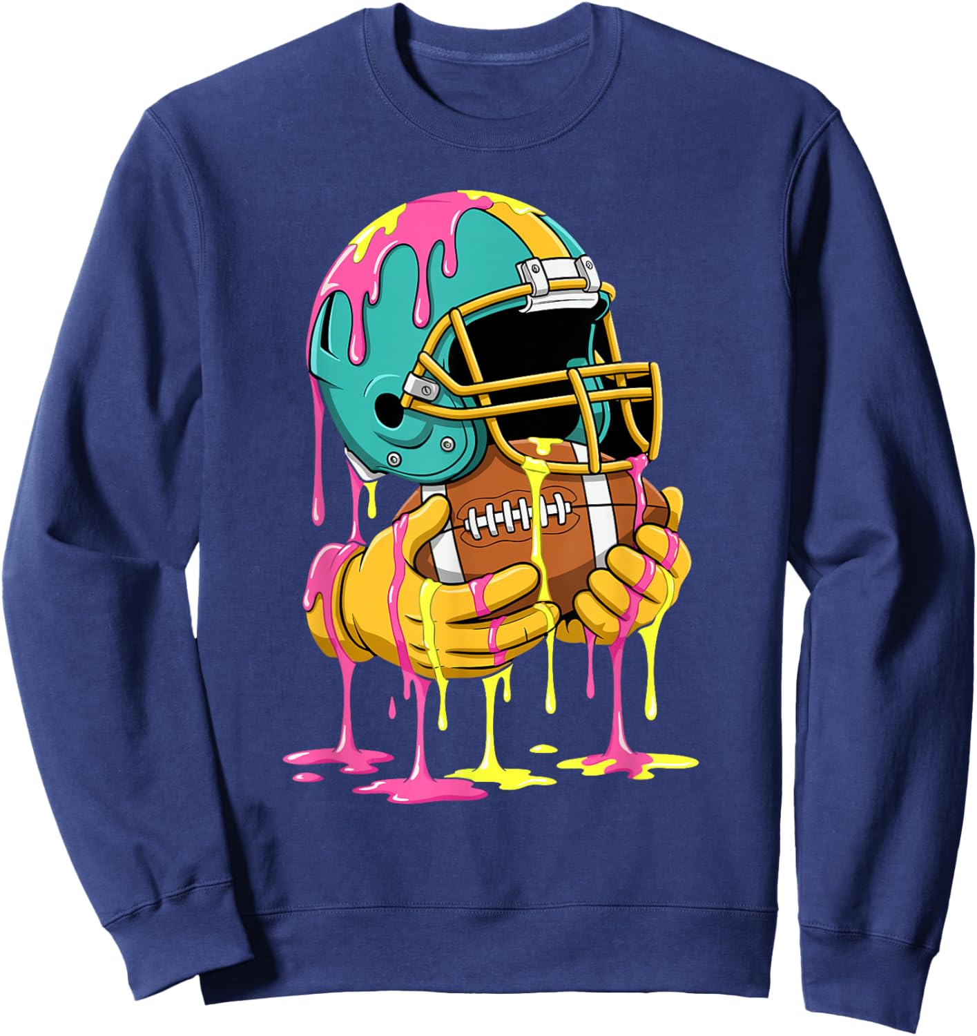 Funny Football Drip Boys Ice Cream Respect Street Style Sweatshirt - Sweatshirt | Navy