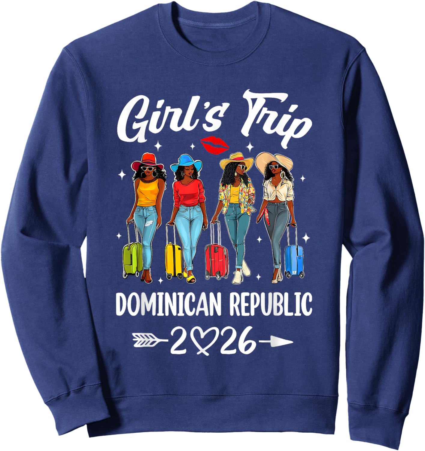 Dominican Republic Girls Trip 2026 Birthday Squad Women Sweatshirt - Sweatshirt | Navy
