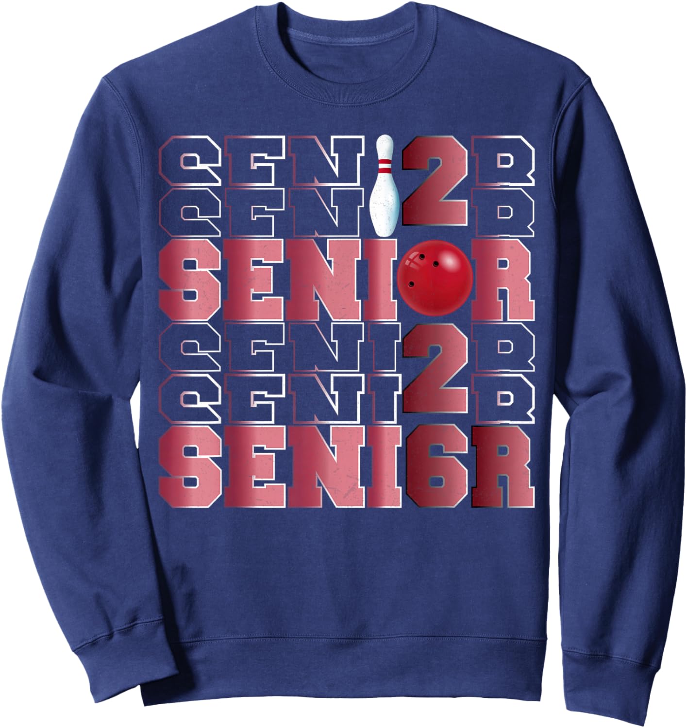 Retro Class of 2026 Senior Bowling Senior Night 2026 Sweatshirt - Sweatshirt | Navy