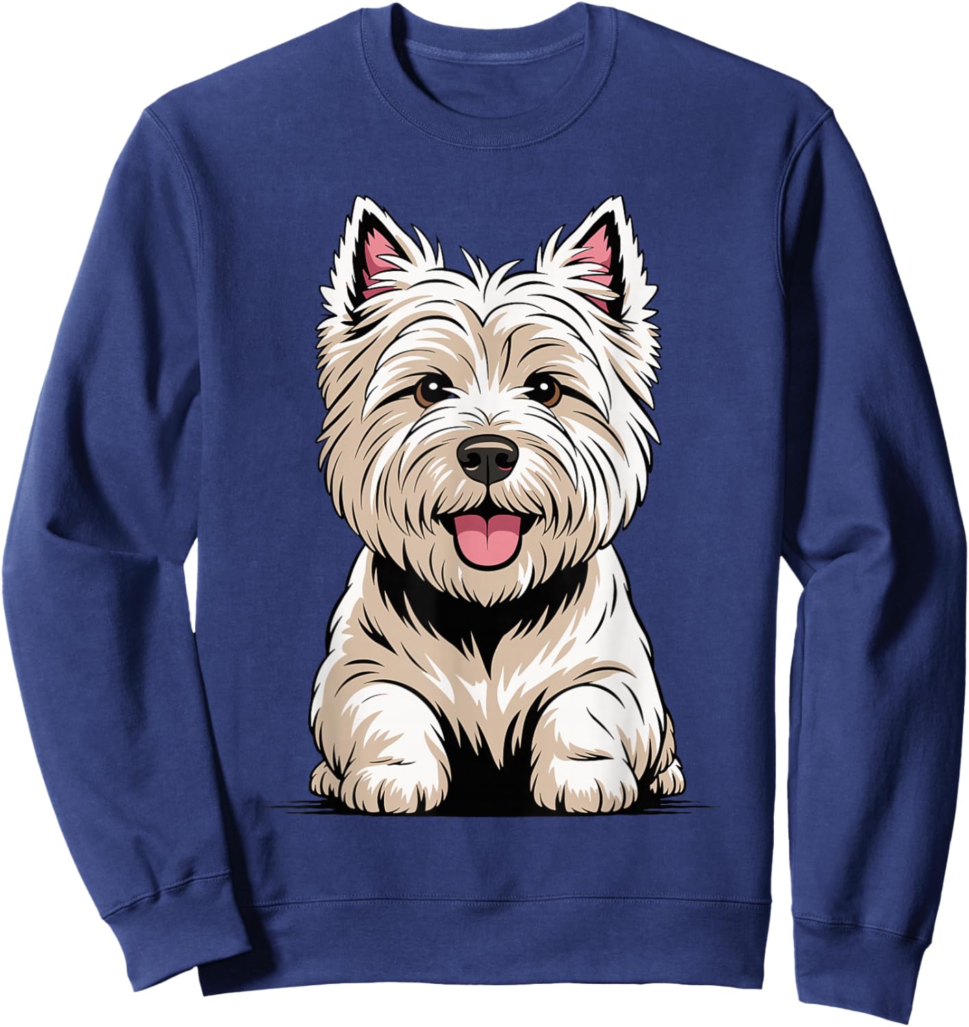 Cute Puppy Breed Artistic Westie West Highland White Terrier Sweatshirt - Sweatshirt | Navy