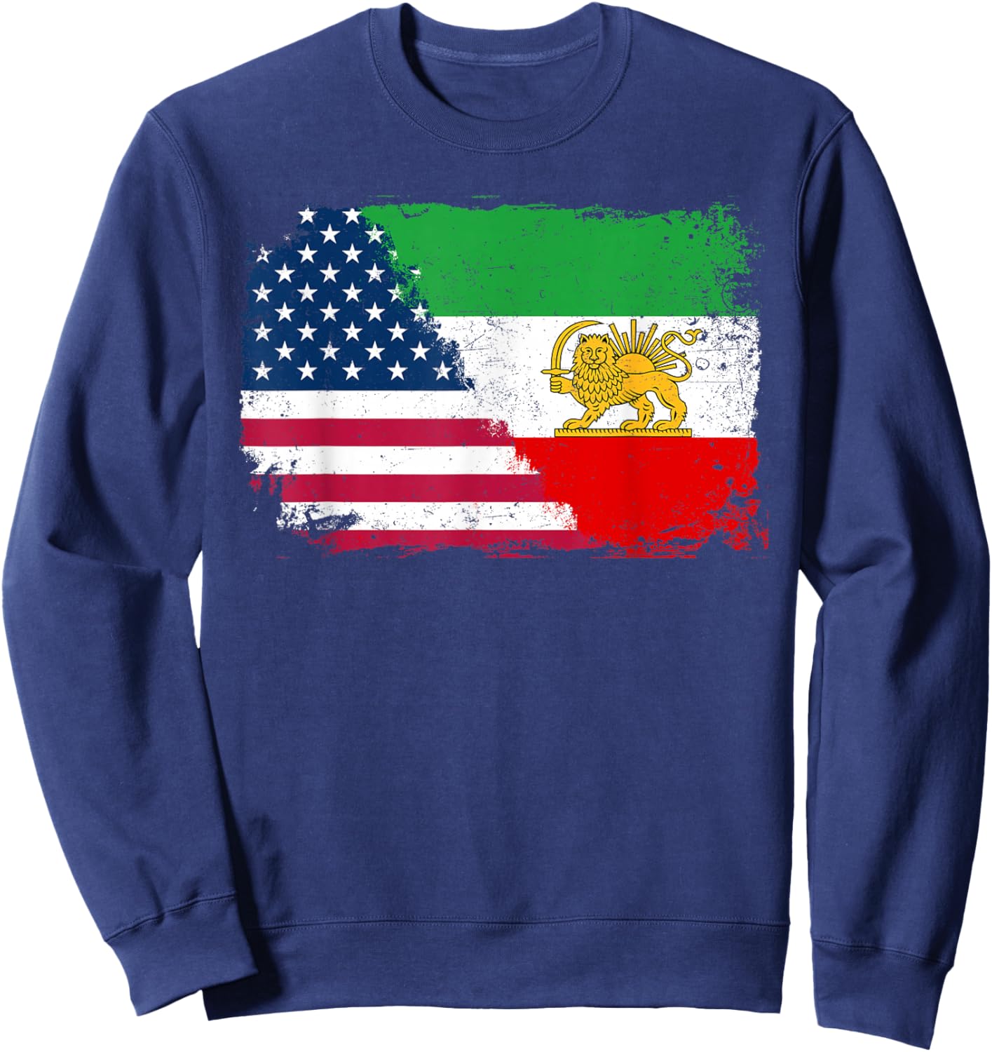 Vintage Persian American Flag USA Persia Roots Heritage Sweatshirt - Sweatshirt | Navy