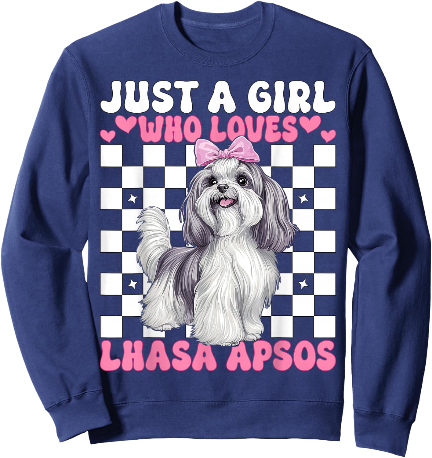 Just A Girl Who Loves Lhasa Apsos Lhasa Apso Dog Coquette Sweatshirt - Sweatshirt | Navy
