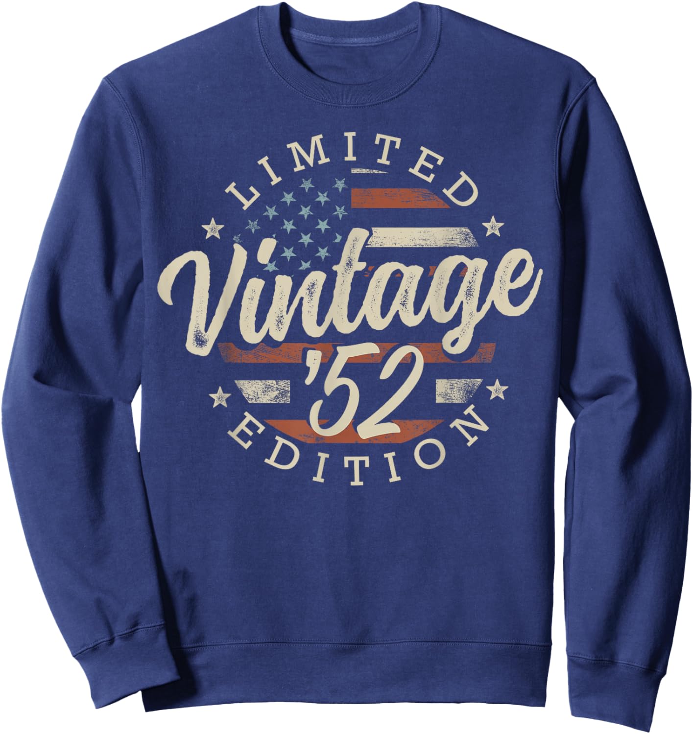 Vintage 1952 Limited Edition USA Flag 74th Birthday Sweatshirt - Sweatshirt | Navy