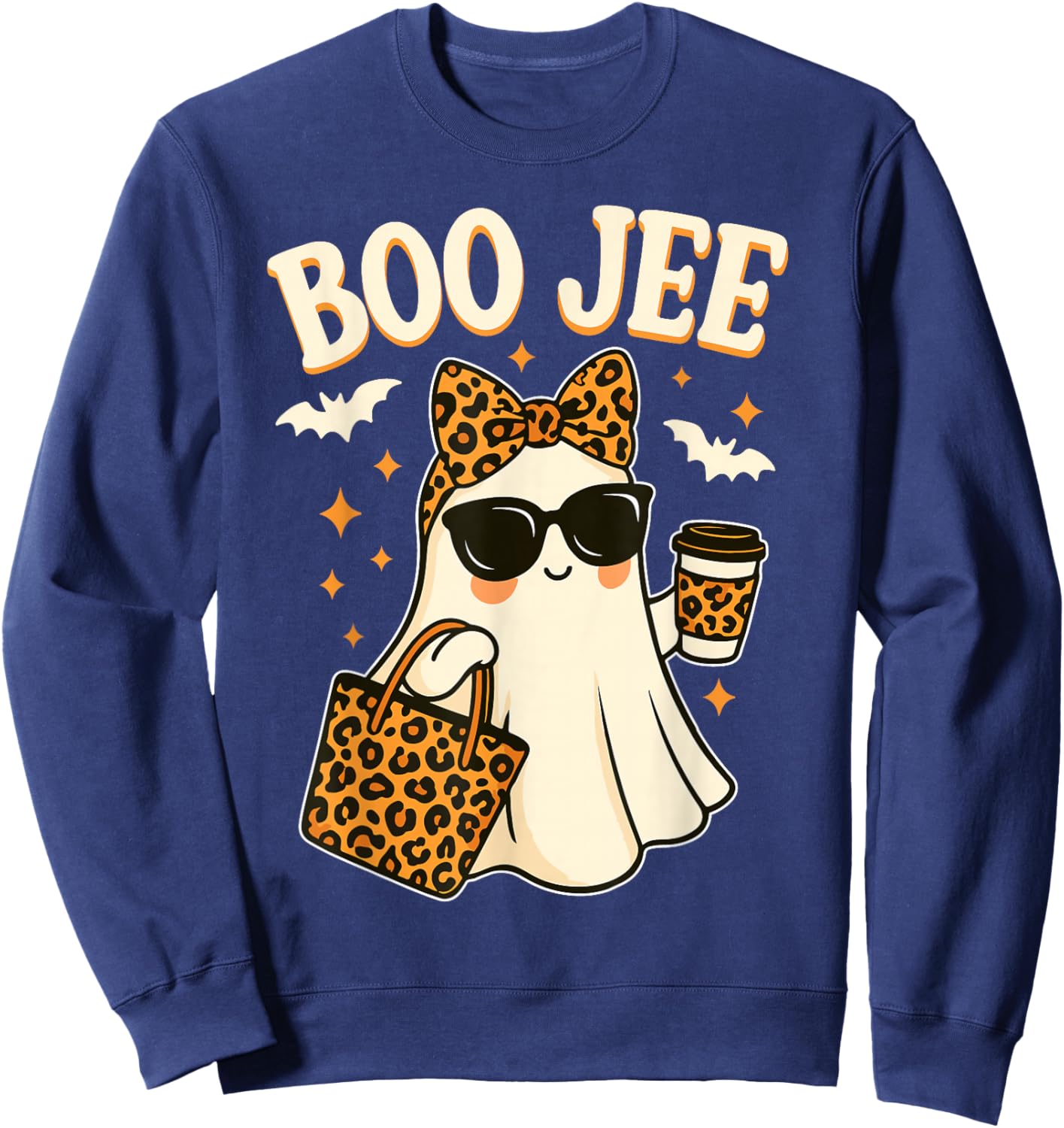 Boo JEE Ghost Shirt Halloween Women Girls Boojee Halloween Sweatshirt - Sweatshirt | Navy
