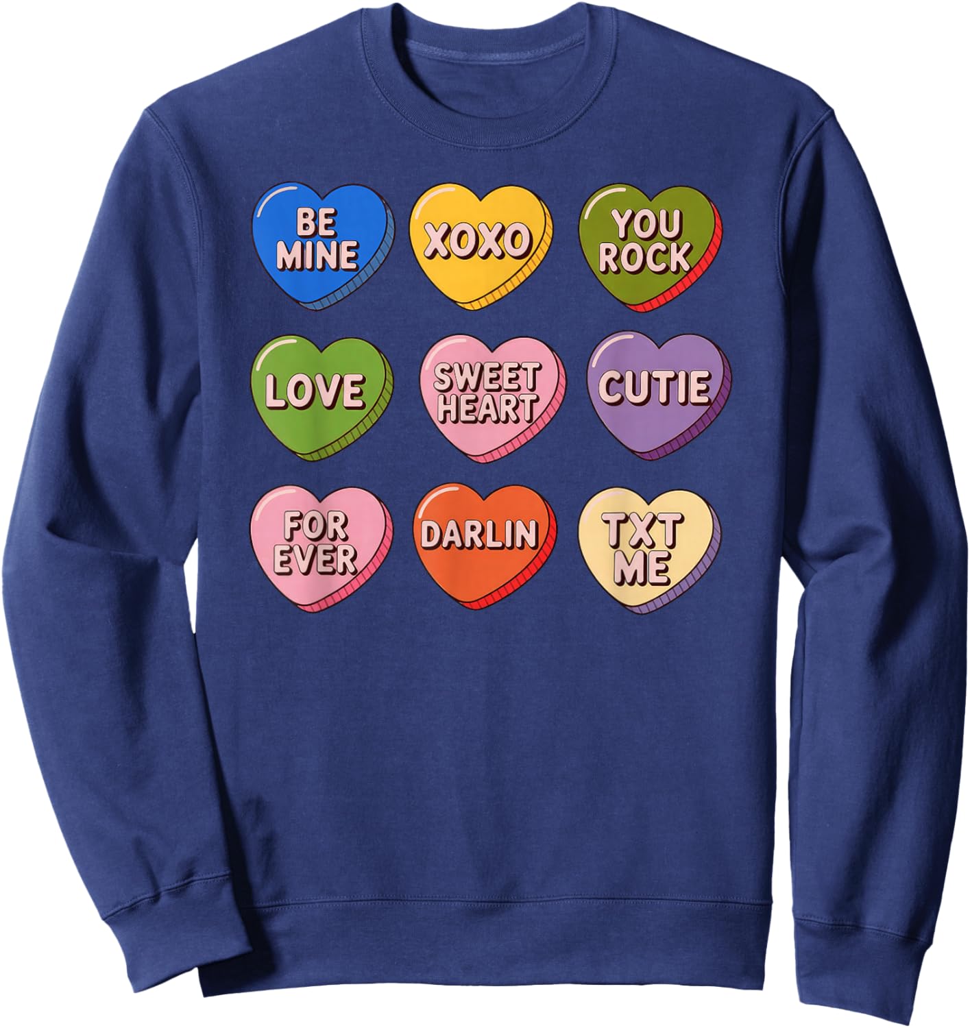 Valentine Hearts Candy be Mine Sweatshirt - Sweatshirt | Navy