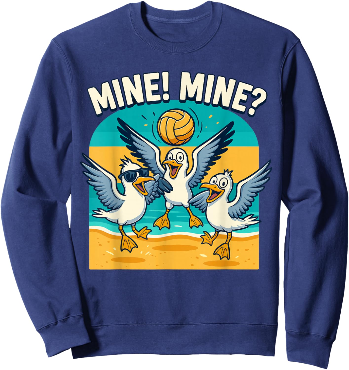 Volleyball Costume for Girls Women, Volleyball Seagull Mine Sweatshirt - Sweatshirt | Navy