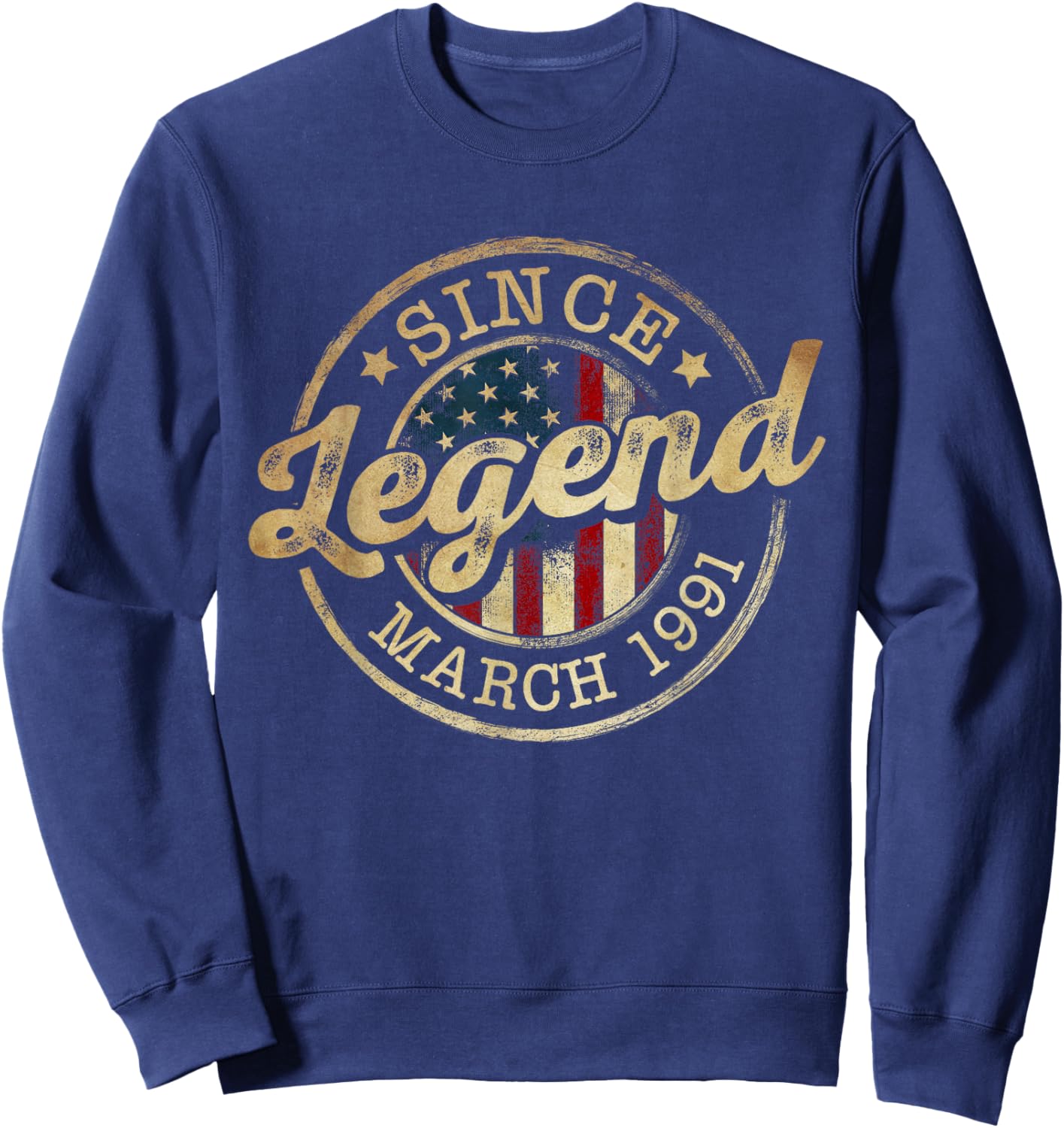 Legend Since March 1991 Vintage 35th Birthday Classic Sweatshirt - Sweatshirt | Navy