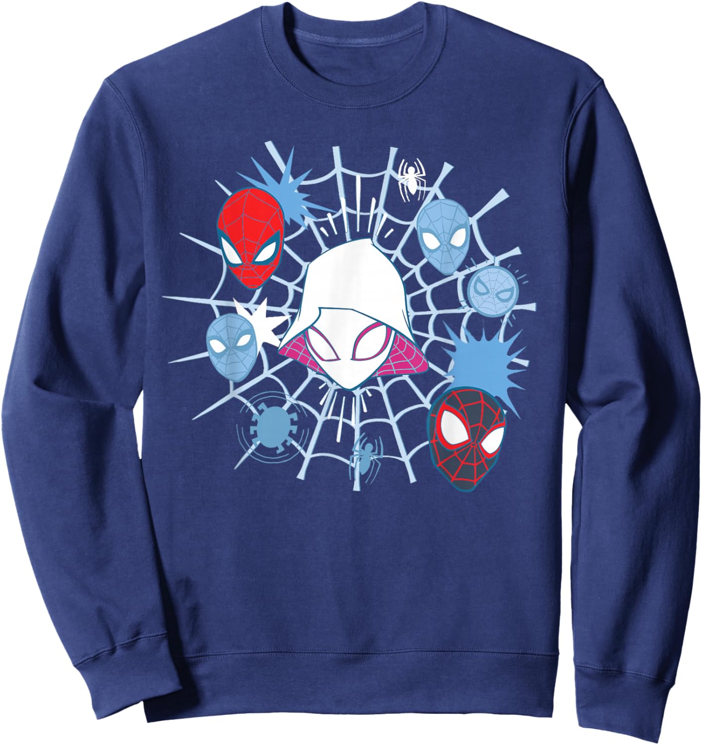 Marvel Ghost-Spider Team Spidey Big Face Collage Sweatshirt - Sweatshirt | Navy