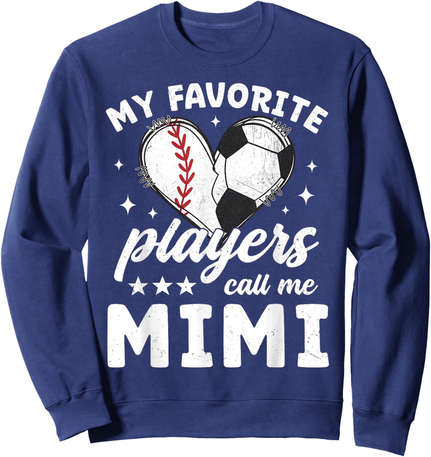 My Favorite Players Call Me Mimi Baseball Soccer Player Sweatshirt - Sweatshirt | Navy