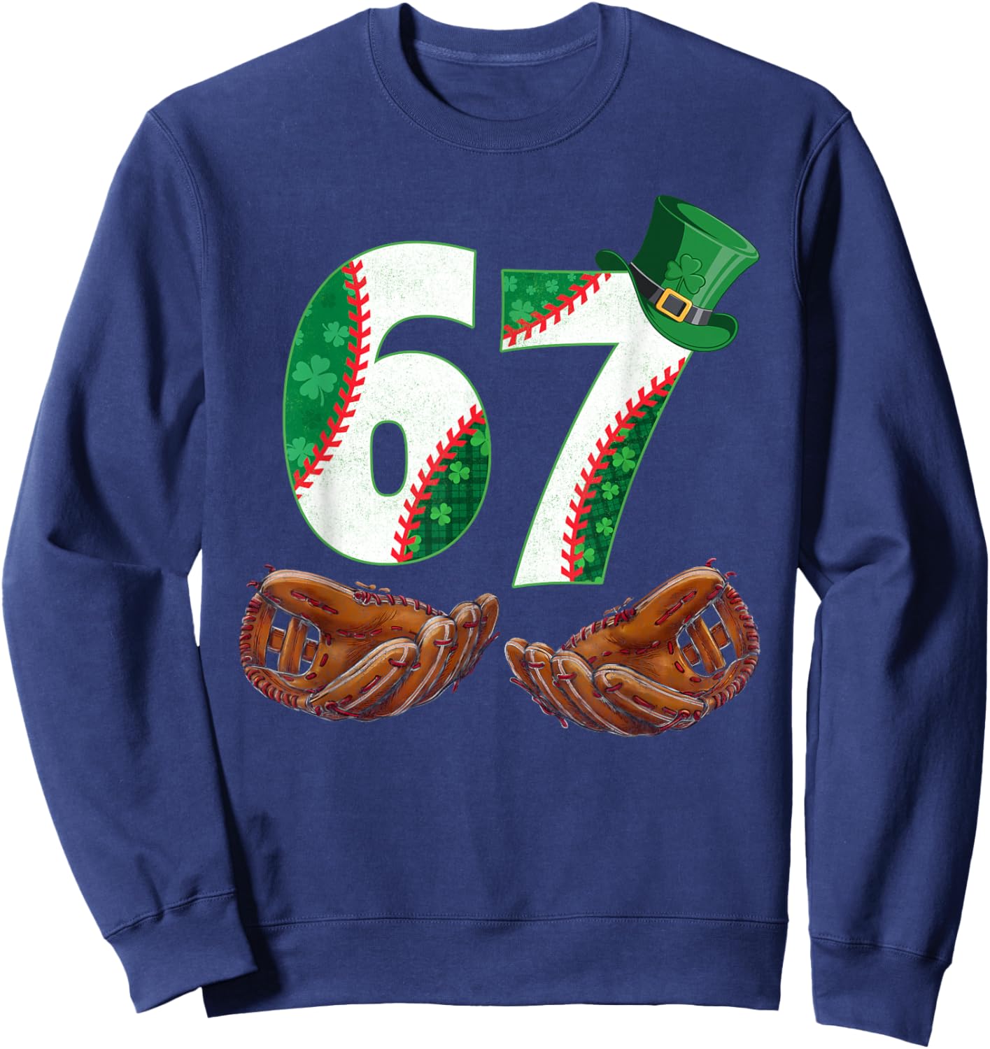 67 Trend St Patrick Baseball Number Sweatshirt - Sweatshirt | Navy