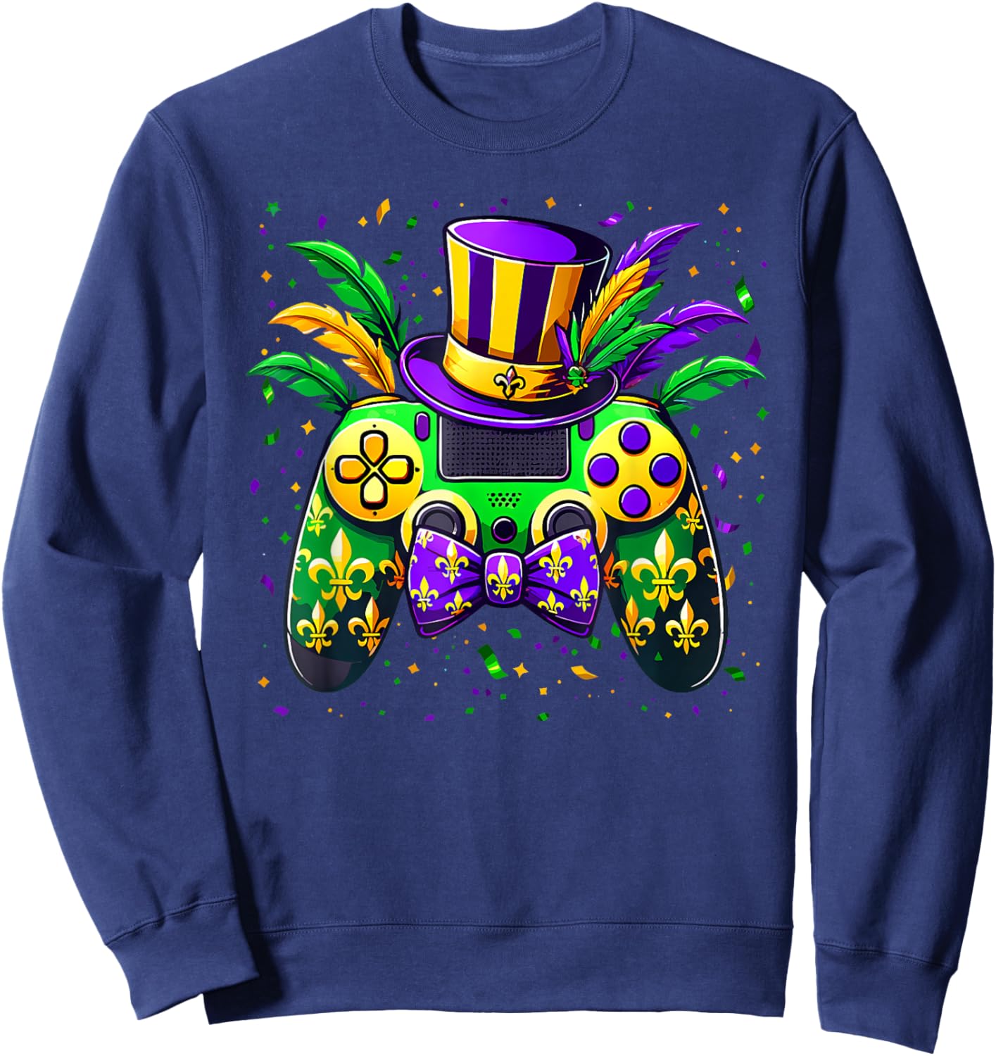 Video Game Controller Carnival Costume Kids Boys Mardi Gras Sweatshirt - Sweatshirt | Navy
