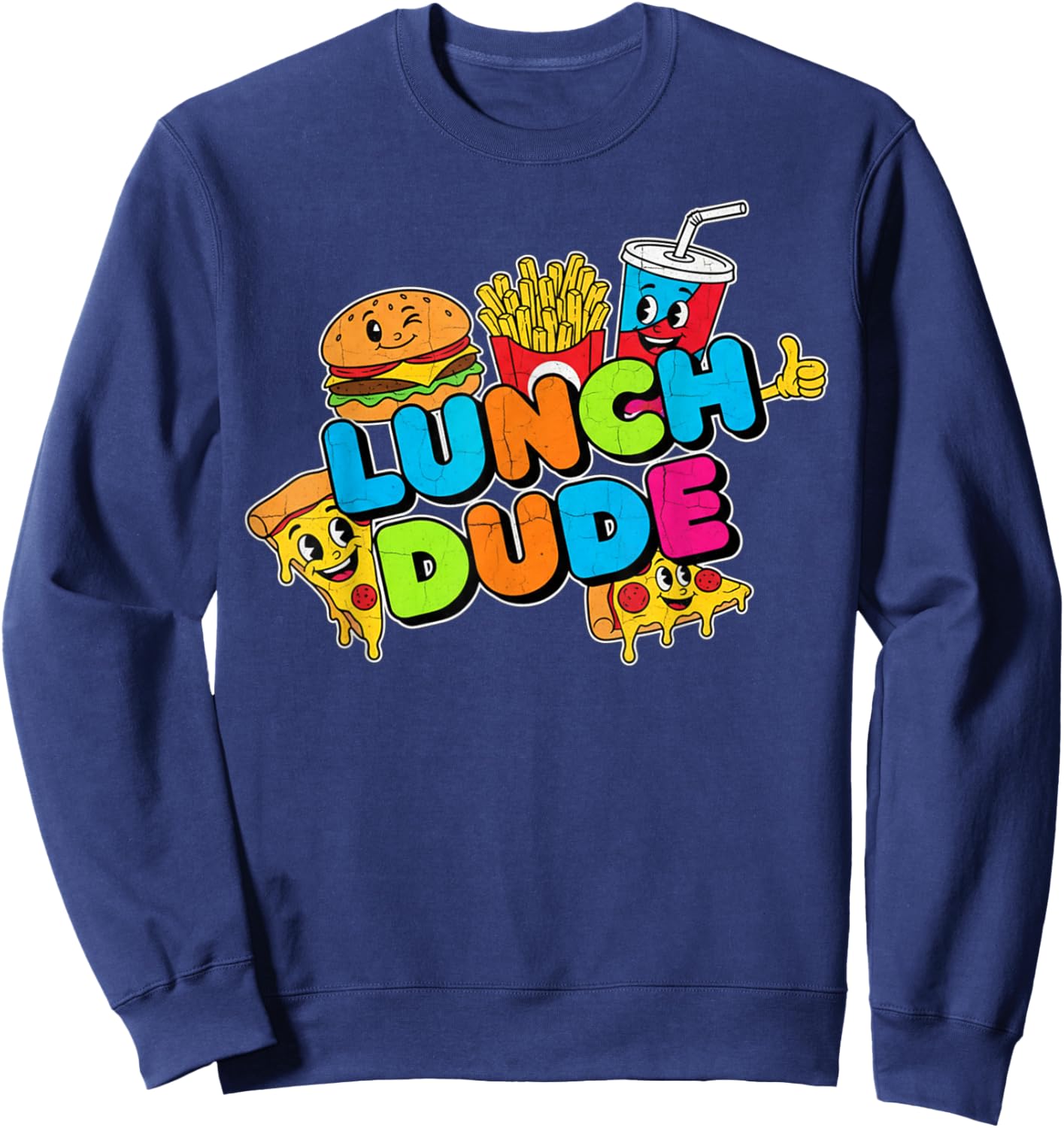 Lunch Dude Thanksgiving Funny Food Dude Fall Autumn Turkey Sweatshirt - Sweatshirt | Navy