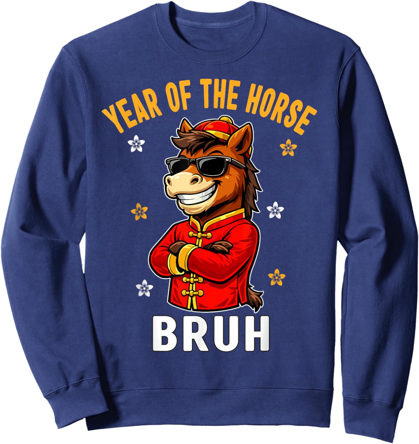 Chinese New Year 2026 Year of The Horse 2026 Bruh Kids Boys Sweatshirt - Sweatshirt | Navy