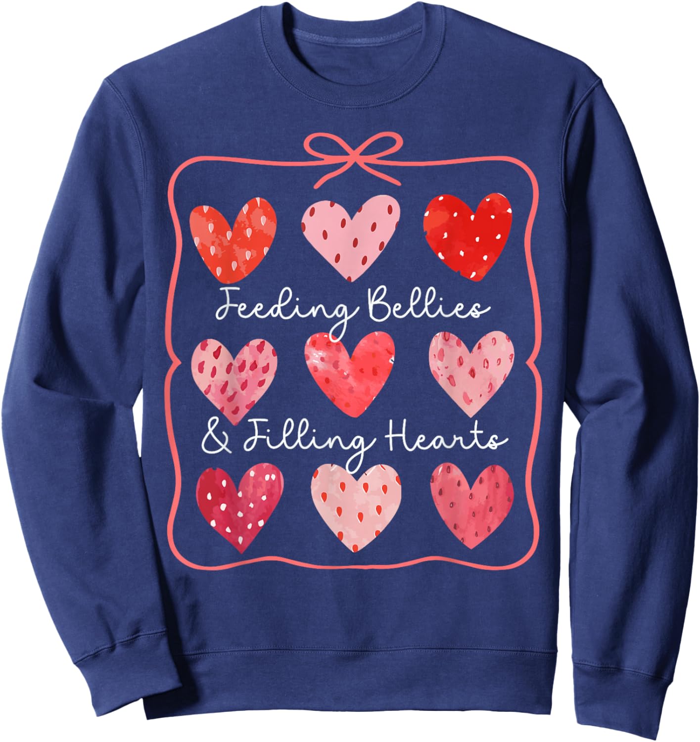 Lunch Lady Valentines Day Cafeteria Strawberry Sweethearts Sweatshirt - Sweatshirt | Navy