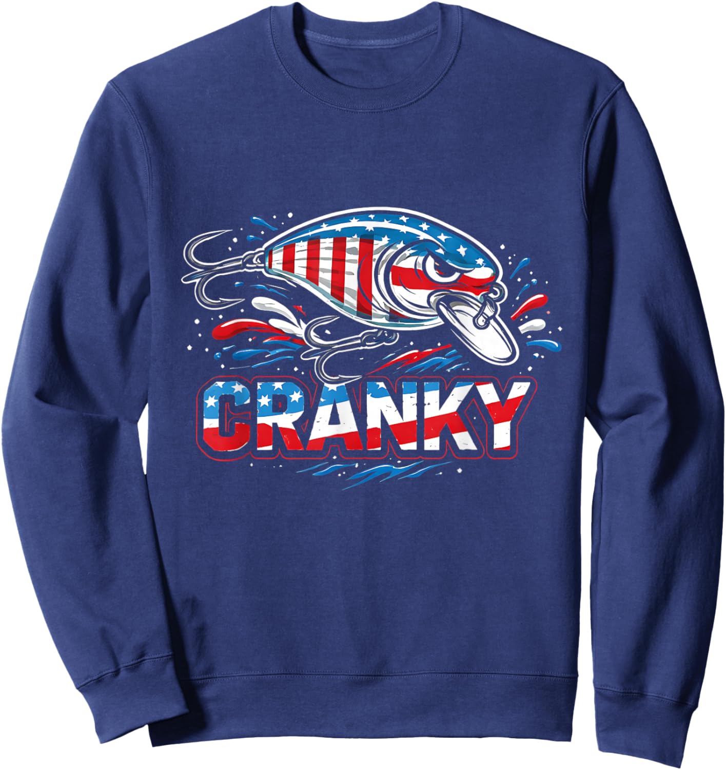 Cranky USA crankbait Fishing Father Day Sweatshirt - Sweatshirt | Navy