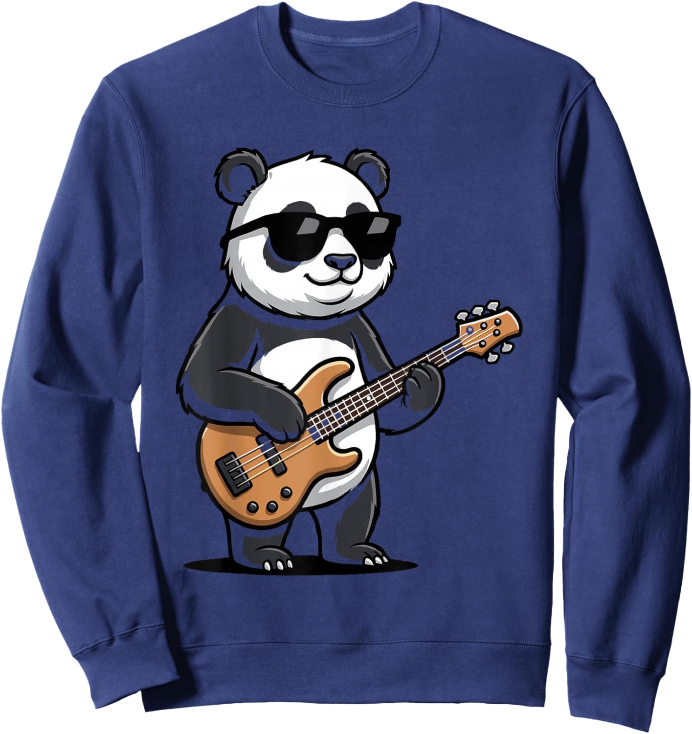 Funny Panda Playing Bass Guitar Sweatshirt - Sweatshirt | Navy